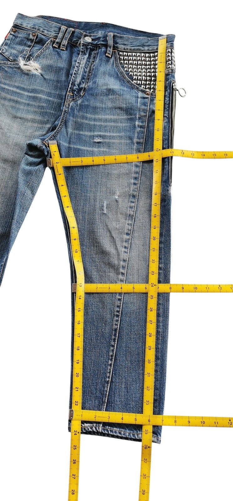 Punk and Yo Rna Inc Distressed Studded Pocket Punk Jeans Size US 30 / EU 46 - 13 Thumbnail