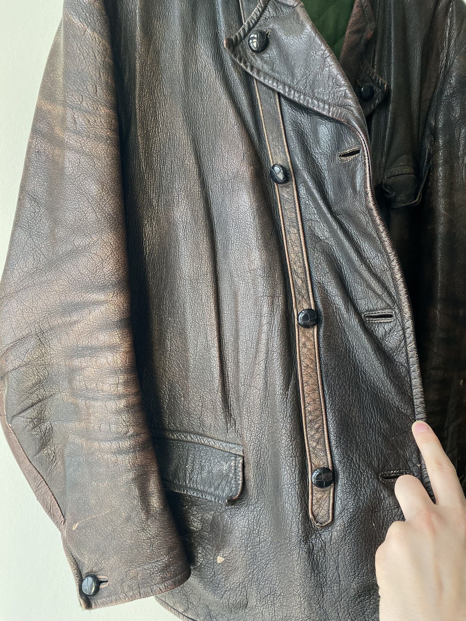 Vintage 1960s - Buckleback Leather Jacket - Made in Sweden Size US XL / EU 56 / 4 - 10 Thumbnail