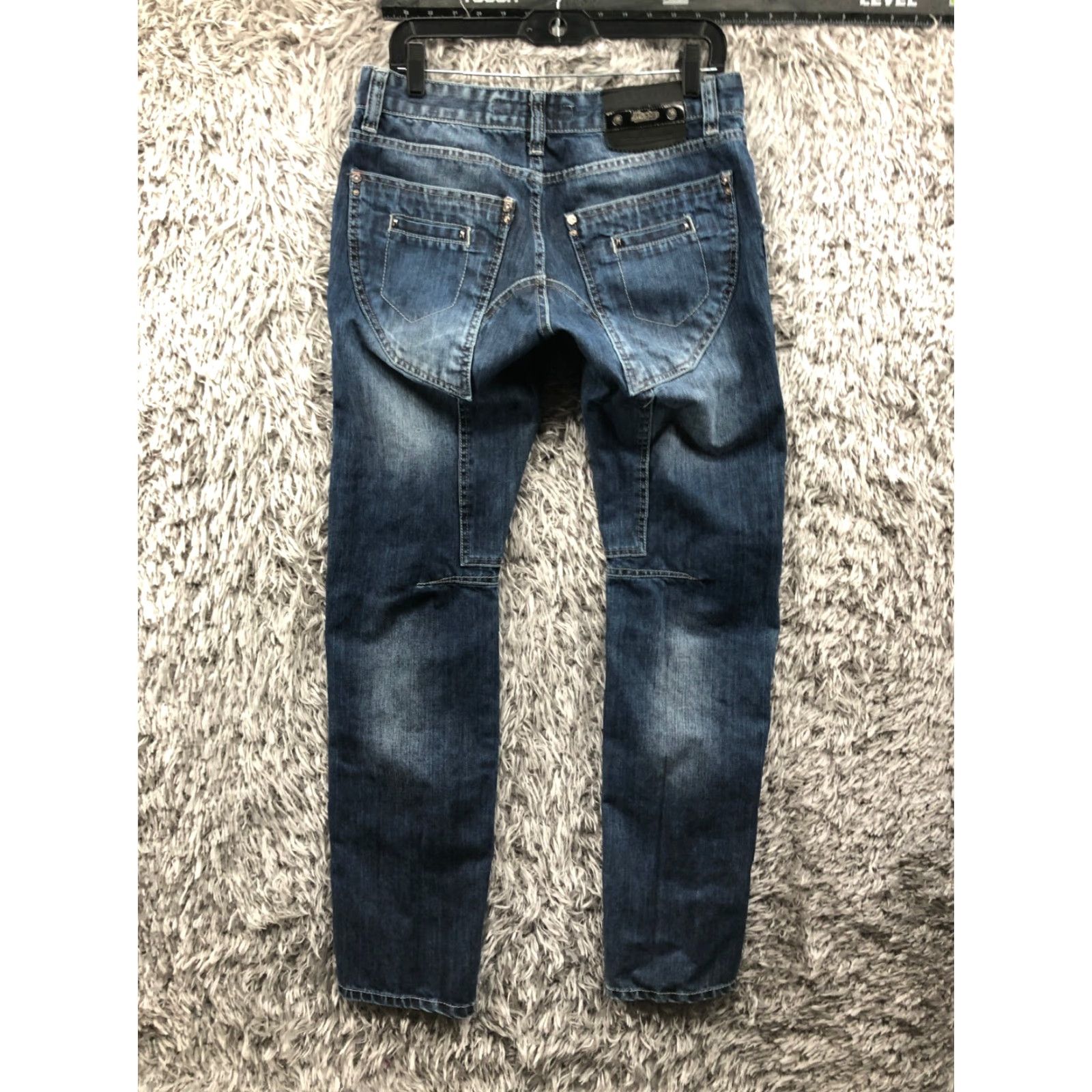 Vintage Electra Jeans Mid Rise Straight Blue Denim 31x34 Mens Size 31 Dark Wash Pocket Logo Belt Loops 5-Pocket Design Regular Fit Hard Presence: N/A Size US 31 - 6 Thumbnail