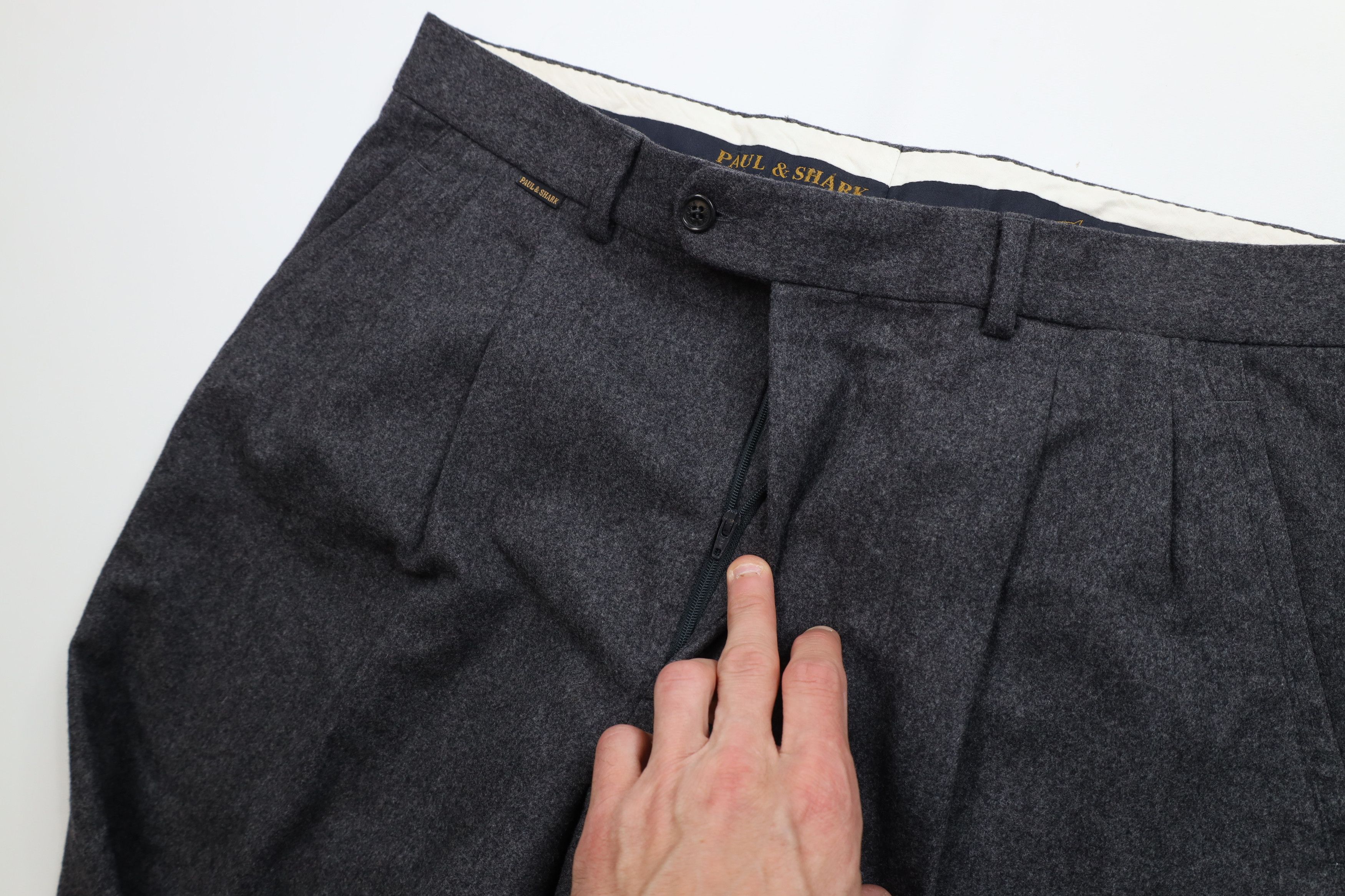 Paul & Shark Paul & Shark Guabello Wool Wide Leg Chino Pants Gray Size US 36 / EU 52 - 7 Thumbnail