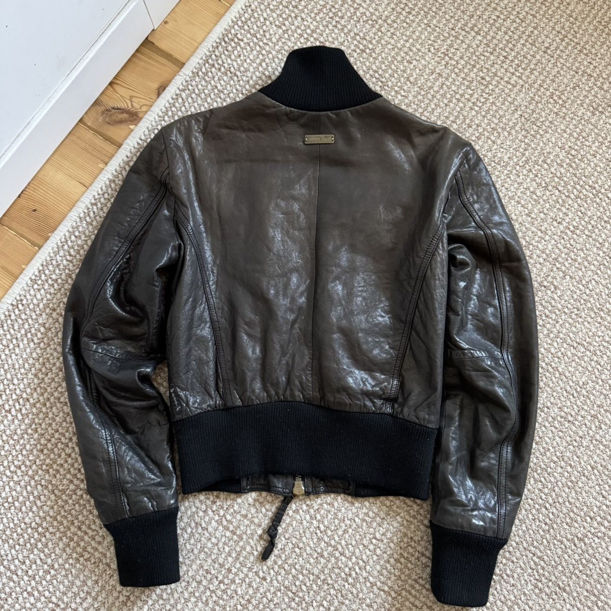 Emporio Armani Armani Jeans Vintage Cropped Leather Y2K Bomber Jacket Size S / US 4 / IT 40 - 12 Thumbnail