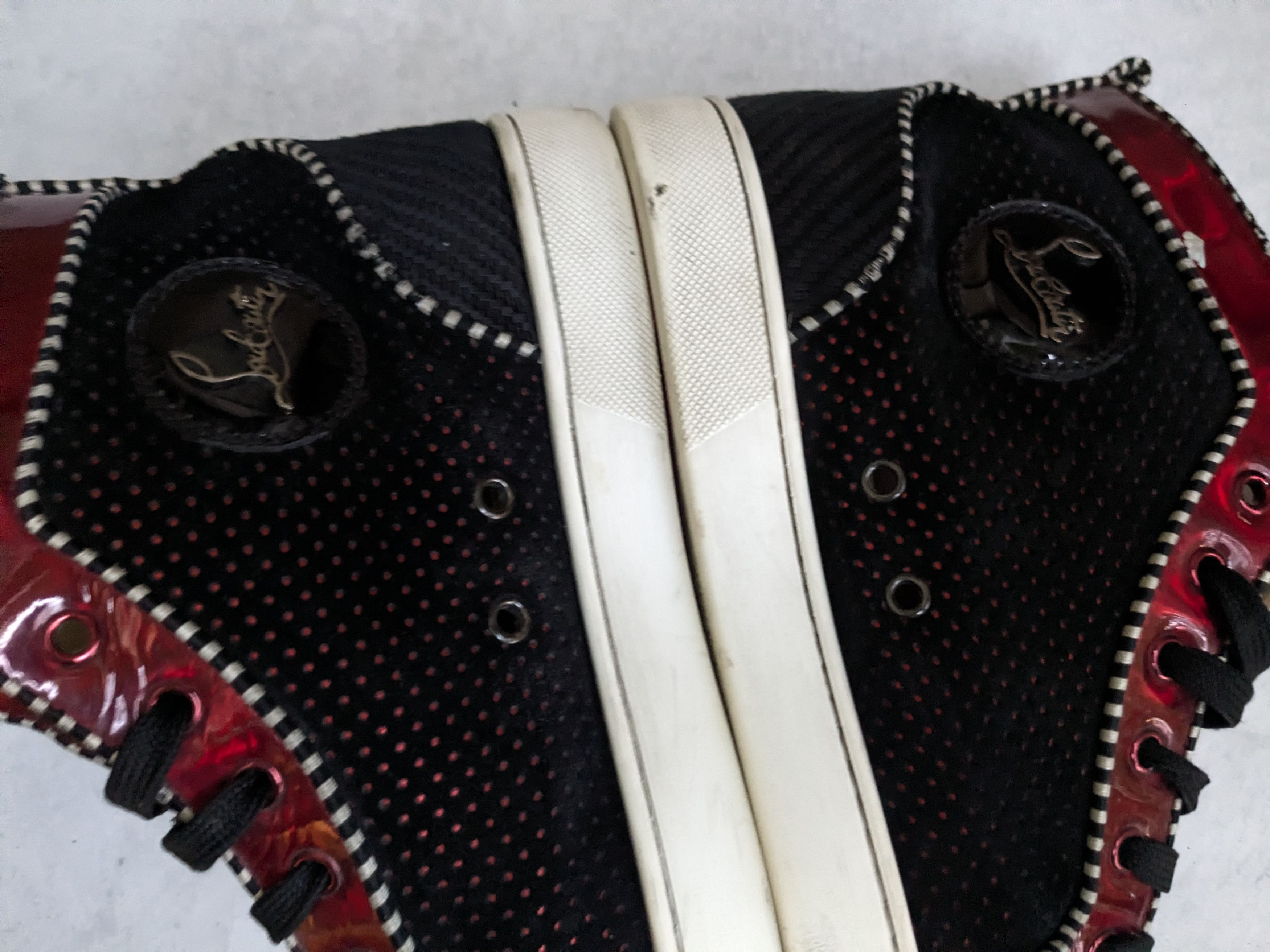 Christian Louboutin Christian Louboutin High Top Sneakers 9 42 Black Red Spikes Size US 9 / EU 42 - 14 Thumbnail