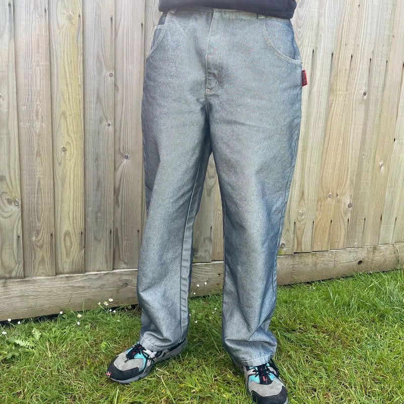 Designer 90s baggy silver 2pac hip hop Trousers Size US 32 / EU 48 - 7 Thumbnail