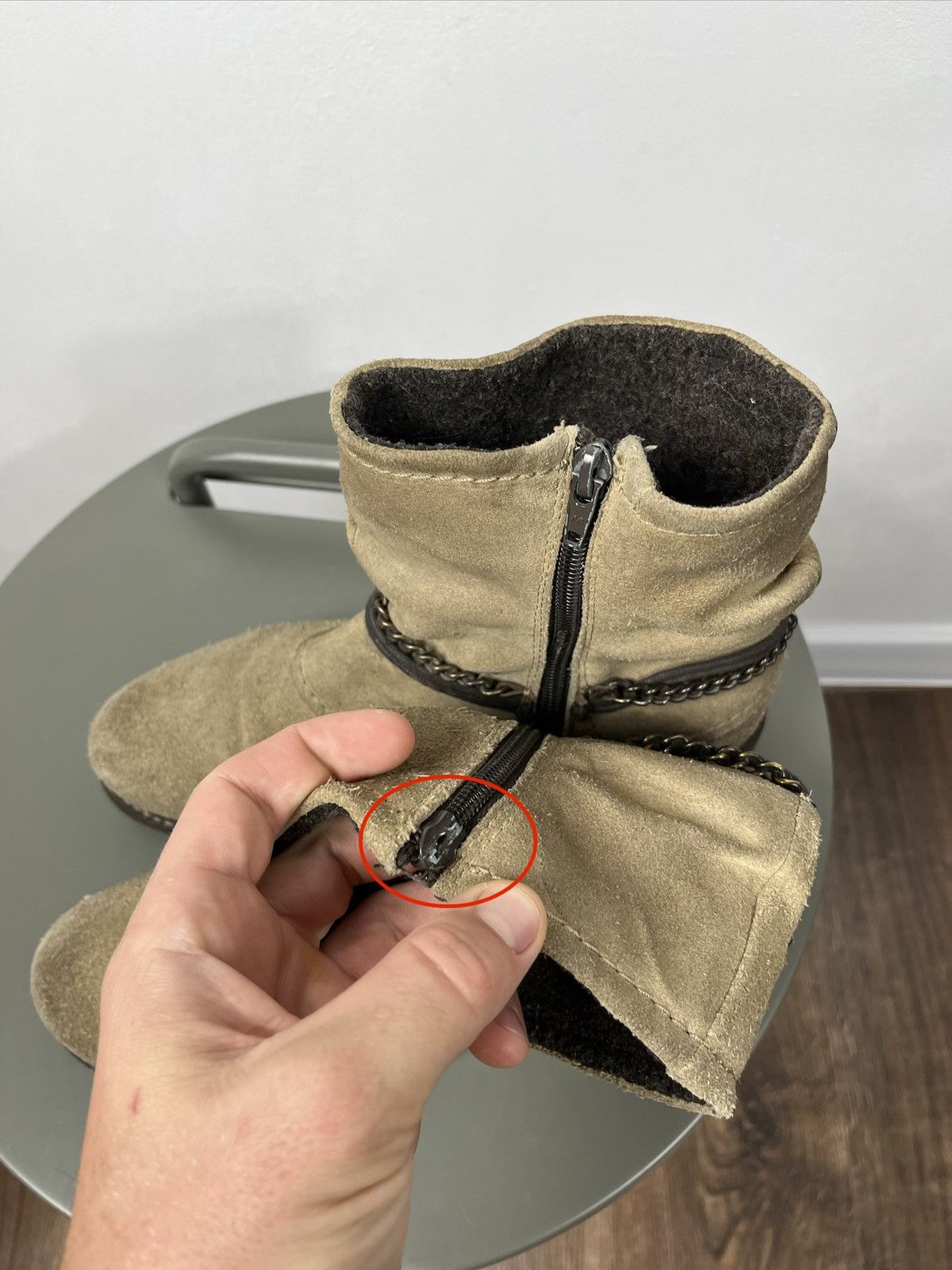 Other Vintage Suede Slouch Boots with Chains and Tassels Size 39 Size US 9 / IT 39 - 10 Thumbnail