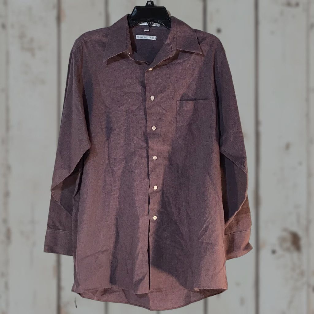 Geoffrey Beene Geoffrey Beene Men's Dress Shirt 18.5/36 Wrinkle Free Tan  Button Up Formal Fitted | Grailed
