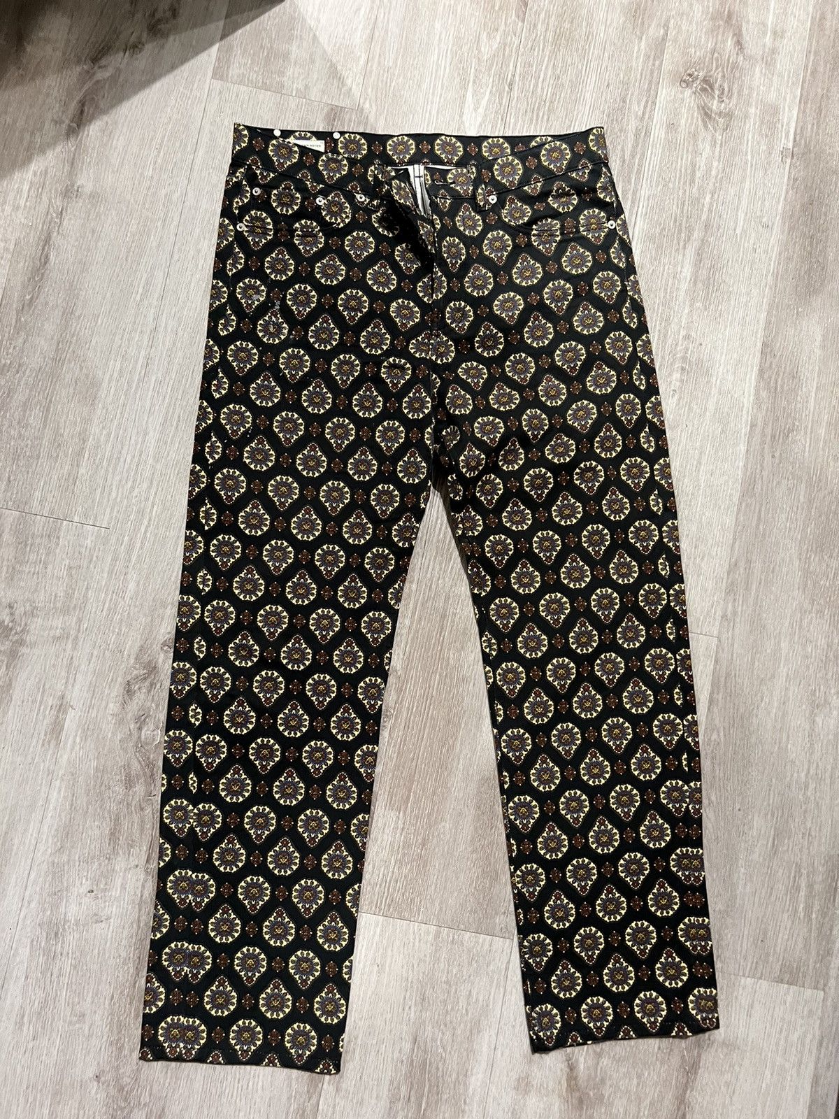 image of Dries Van Noten Paisley Printed Denim Jean, Men's (Size 32)