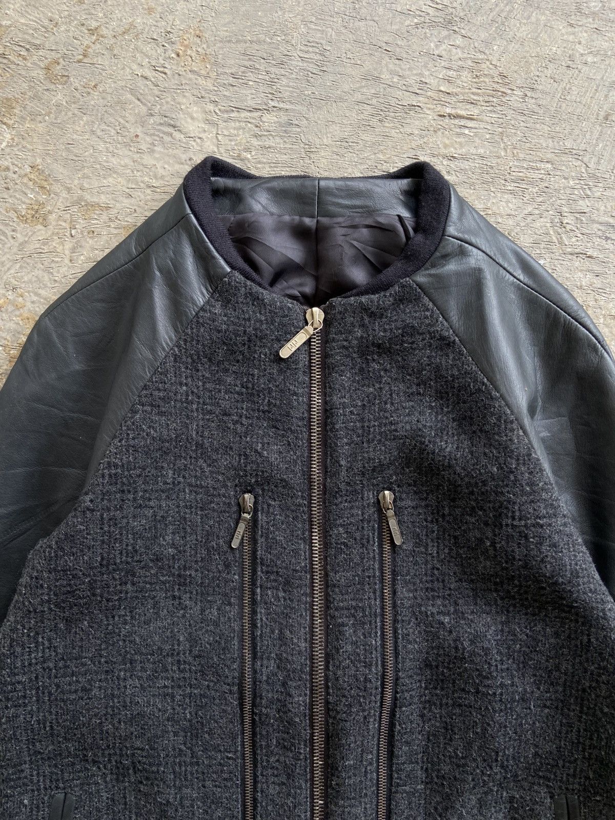 Ekam 2000s Ishinn - CCP Style Leather Sleeve Riri Zip Jacket Size US S / EU 44-46 / 1 - 3 Thumbnail