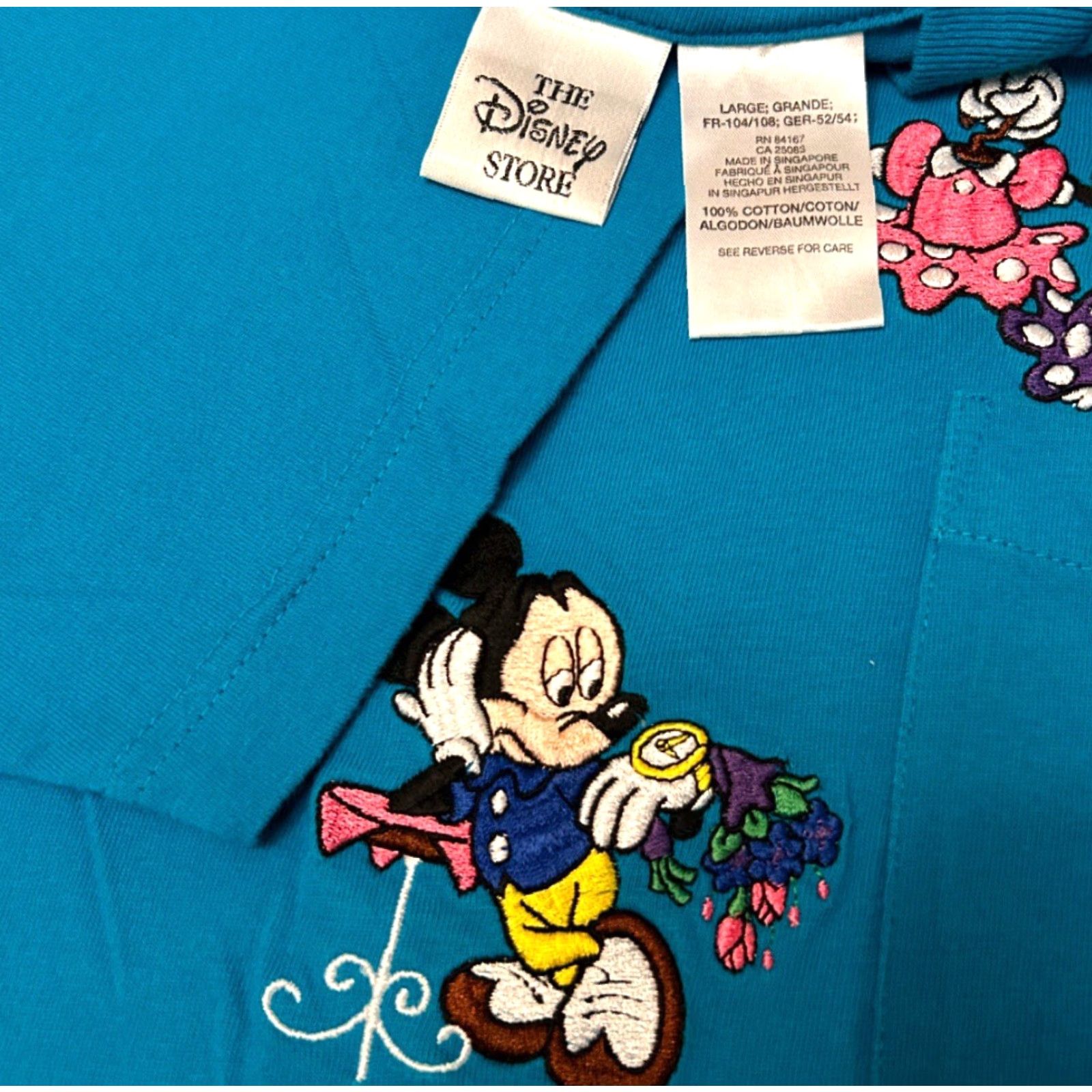 Disney VINTAGE Disney Mickey Mouse Minnie Cartoon Embroidered Pocket Tee Shirt L Blue Men Shirt 90s Disney Characters Pocket Tee Mens L Size US L / EU 52-54 / 3 - 3 Thumbnail