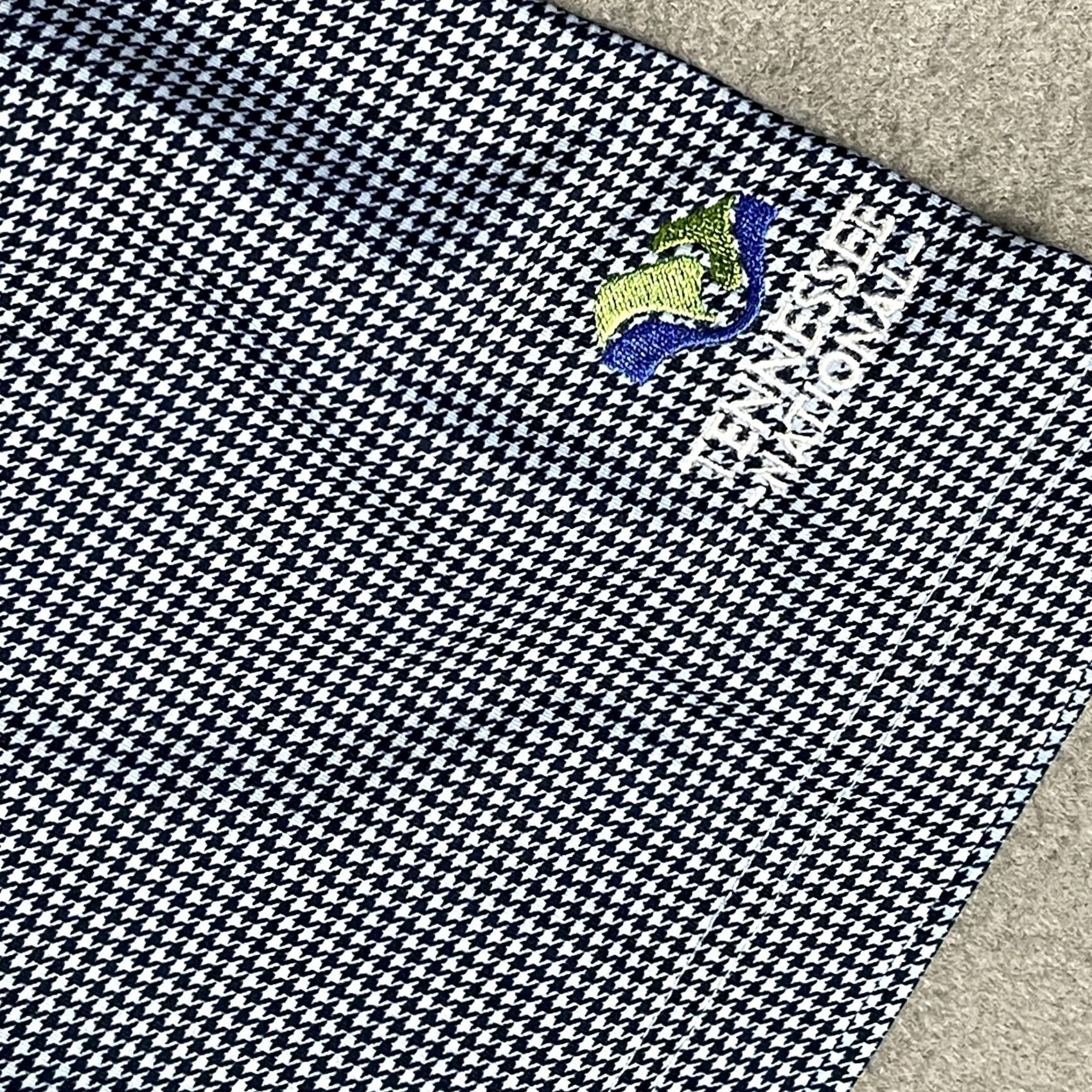 Footjoy FootJoy Polo Shirt Men's XL Blue Check Geometric Print Tennessee Nationals Logo Golf Short Sleeve Collared Pullover Breathable Athletic Sport Shirt Size US XL / EU 56 / 4 - 4 Thumbnail