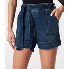 Spanx Stretch Twill Shorts, 6-Smoke