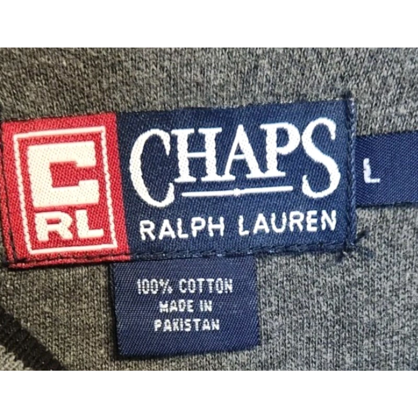 Ralph Lauren VINTAGE CHAPS RALPH LAUREN Sweatshirt Men L Gray Pullover Knit Logo Embroidered Size US L / EU 52-54 / 3 - 8 Thumbnail