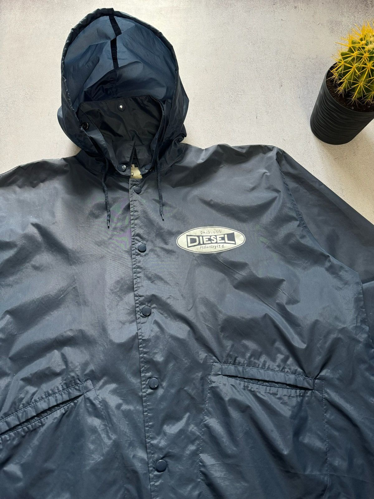 Diesel × Vintage Vintage Diesel Windbreaker Jacket Big Logo Baggy Y2K 90s Size US M / EU 48-50 / 2 - 6 Thumbnail