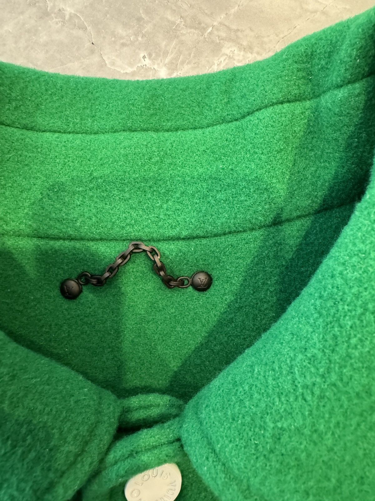 Louis Vuitton Louis Vuitton Green & White Varsity Leather Jacket Size US L / EU 52-54 / 3 - 11 Thumbnail