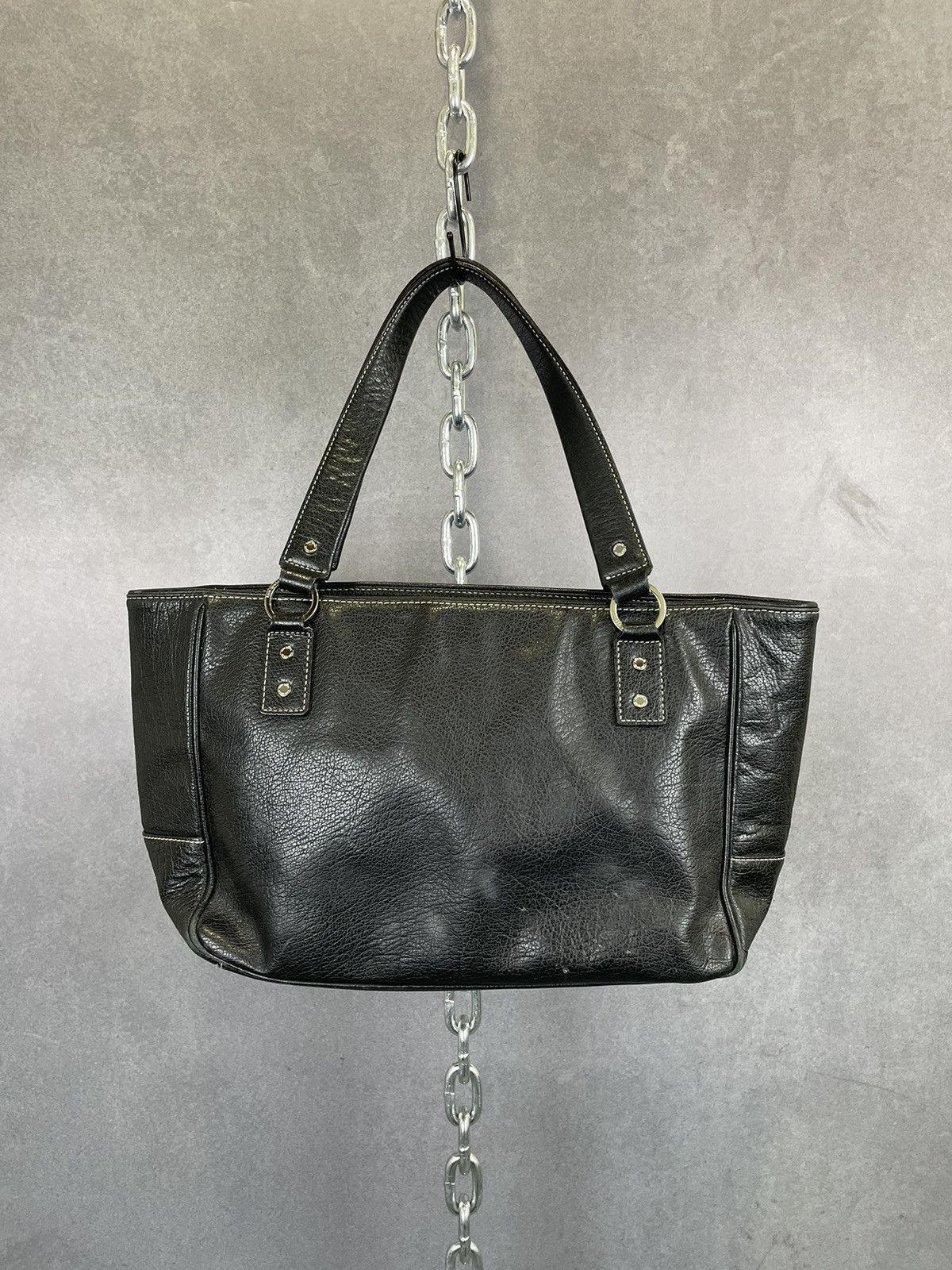 image of Vintage Kate Spade Black Leather Purse Shoulder Bag Handbag, Women's