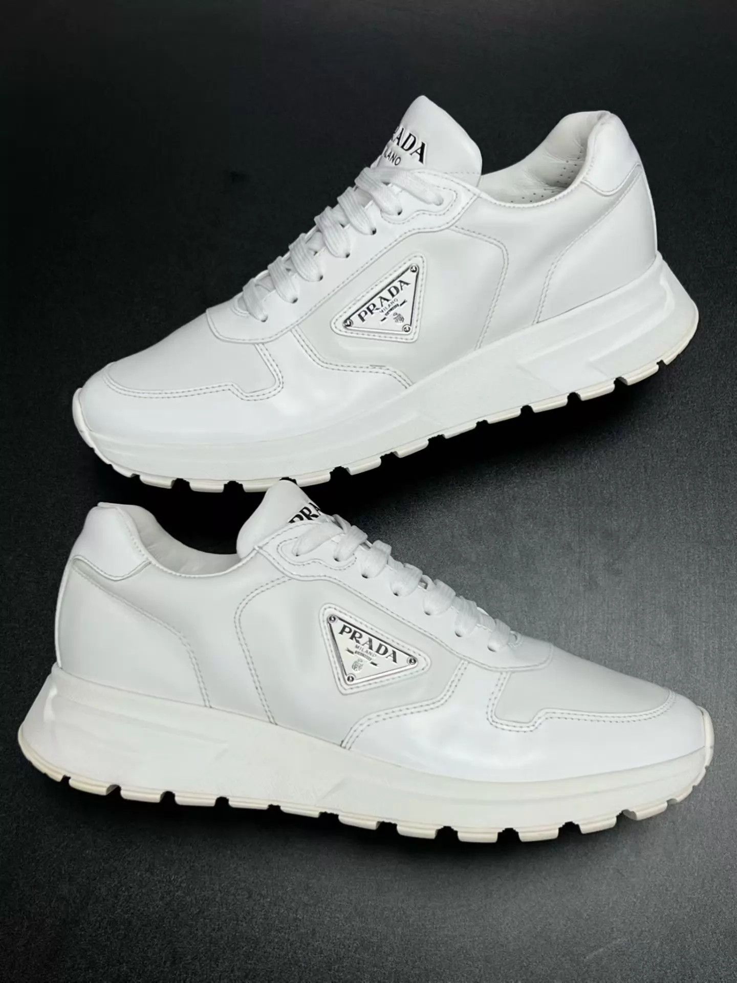 Prada PRADA leather white 41 EU sneakers Size US 8 / EU 41 - 5 Thumbnail