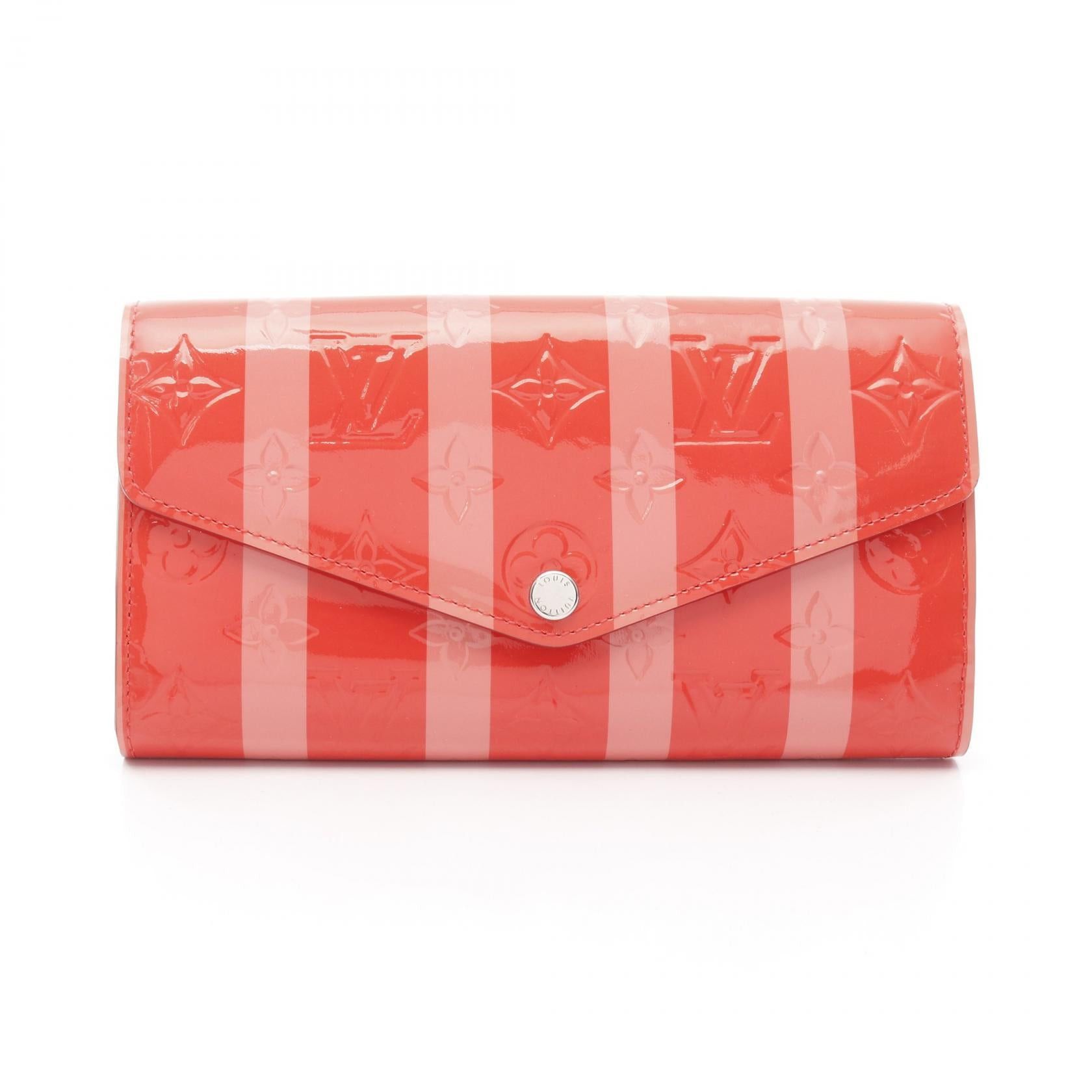 Louis Vuitton Louis Vuitton Portofoila Sara Monogram Vernis Poppy Petal Bi-Fold Long Wallet Leather Coral Pink Size ONE SIZE - 1 Thumbnail