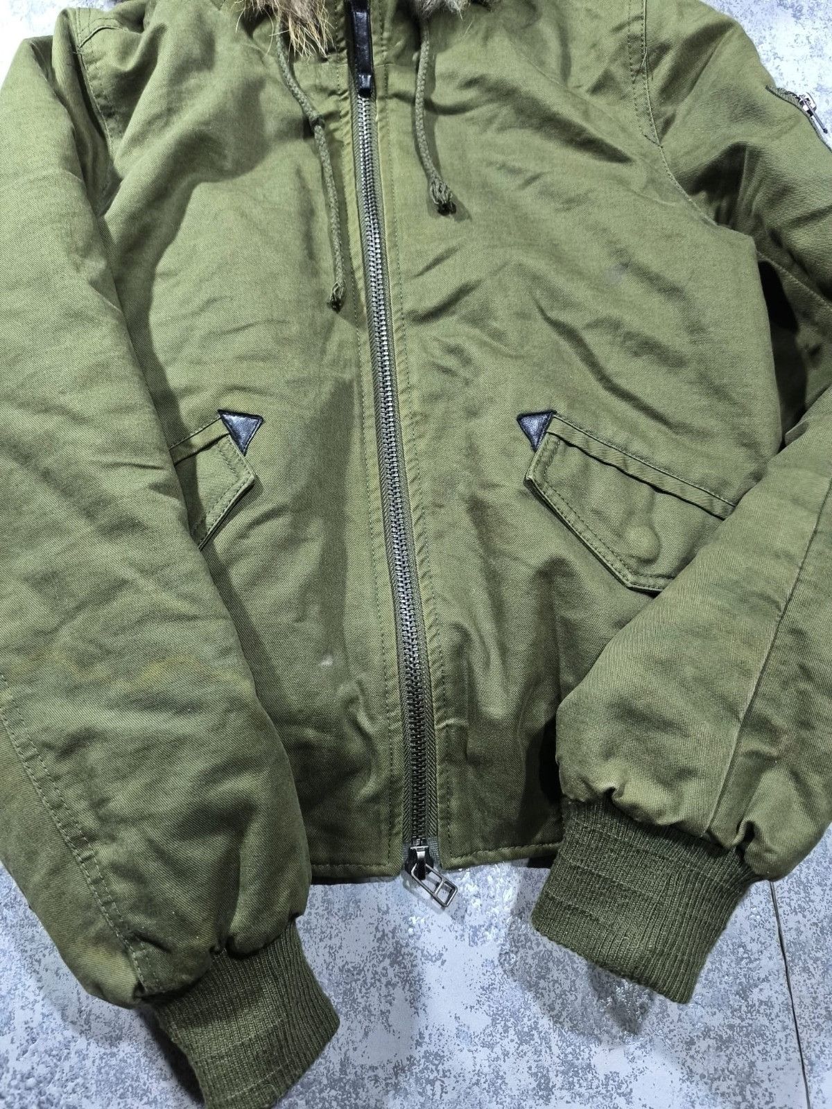 Other Japan Type FauxFur Military Faded Khaki Green Bomber Size S / US 4 / IT 40 - 4 Thumbnail