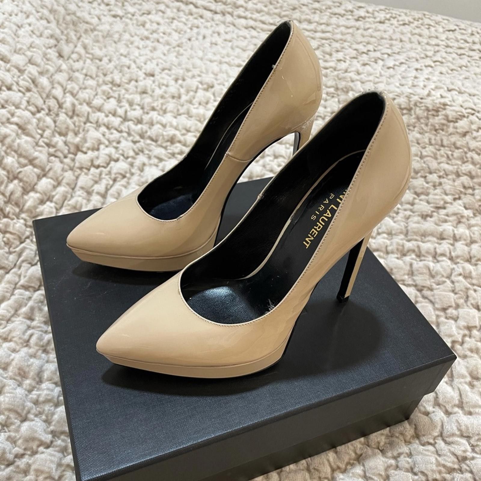 Yves Saint Laurent YSL / Saint Laurent Pumps Vitello vernice heels Size US 8 / IT 38 - 1 Thumbnail
