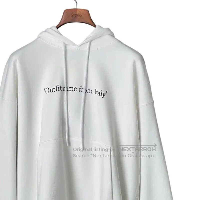 Off-White Off-White White Cotton Men's Hoodie . Size US L / EU 52-54 / 3 - 3 Thumbnail