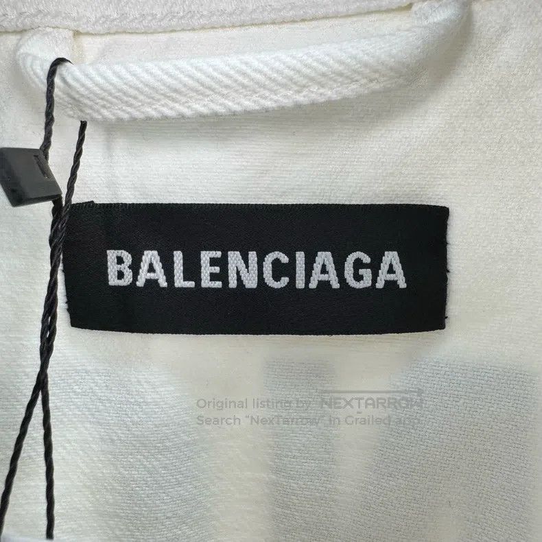 Balenciaga Balenciaga Embroidered Letter White Denim Jacket Size US S / EU 44-46 / 1 - 6 Thumbnail