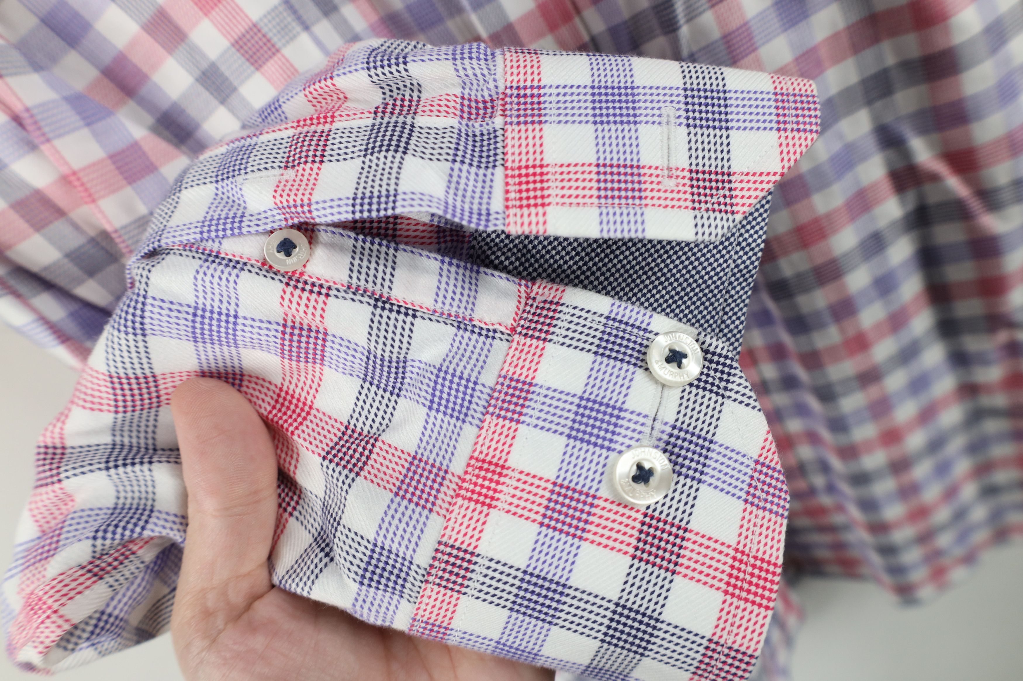 Johnston & Murphy Johnston & Murphy Checkered Collared Button Shirt Cotton Size US XL / EU 56 / 4 - 7 Thumbnail