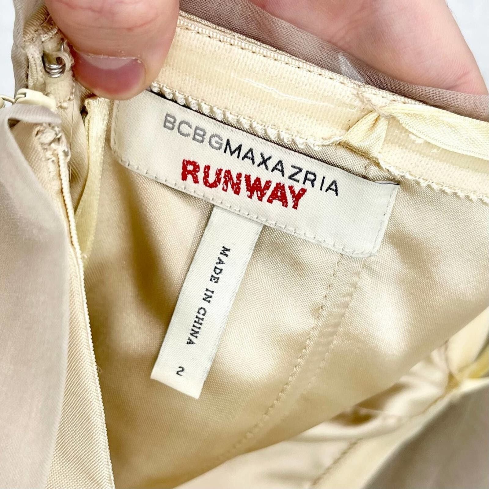 Bcbgmaxazria BCBGMAXAZRIA Runaway Silk Organza Cream Mini Dress Size 2 Size XS / US 0-2 / IT 36-38 - 3 Thumbnail