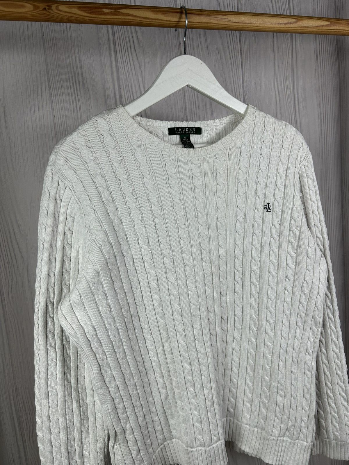 Lauren Ralph Lauren Lauren Ralph Lauren Cable Knit Hype White Sweater Size XL Size XL / US 12-14 / IT 48-50 - 2 Thumbnail