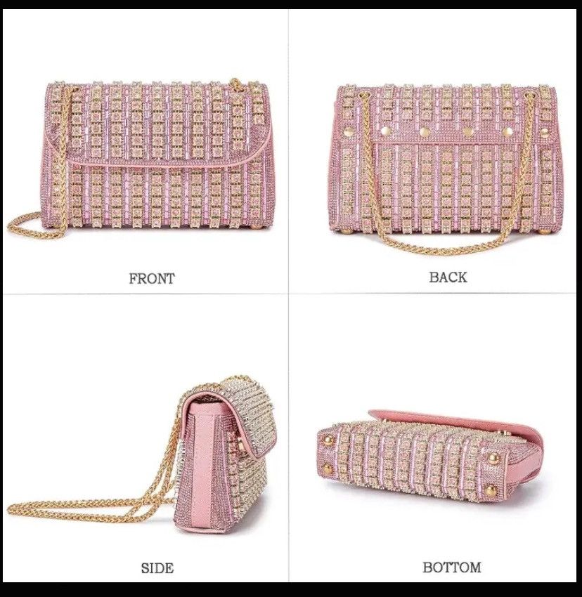Other Pink rhinestone clutch Size ONE SIZE - 2 Thumbnail