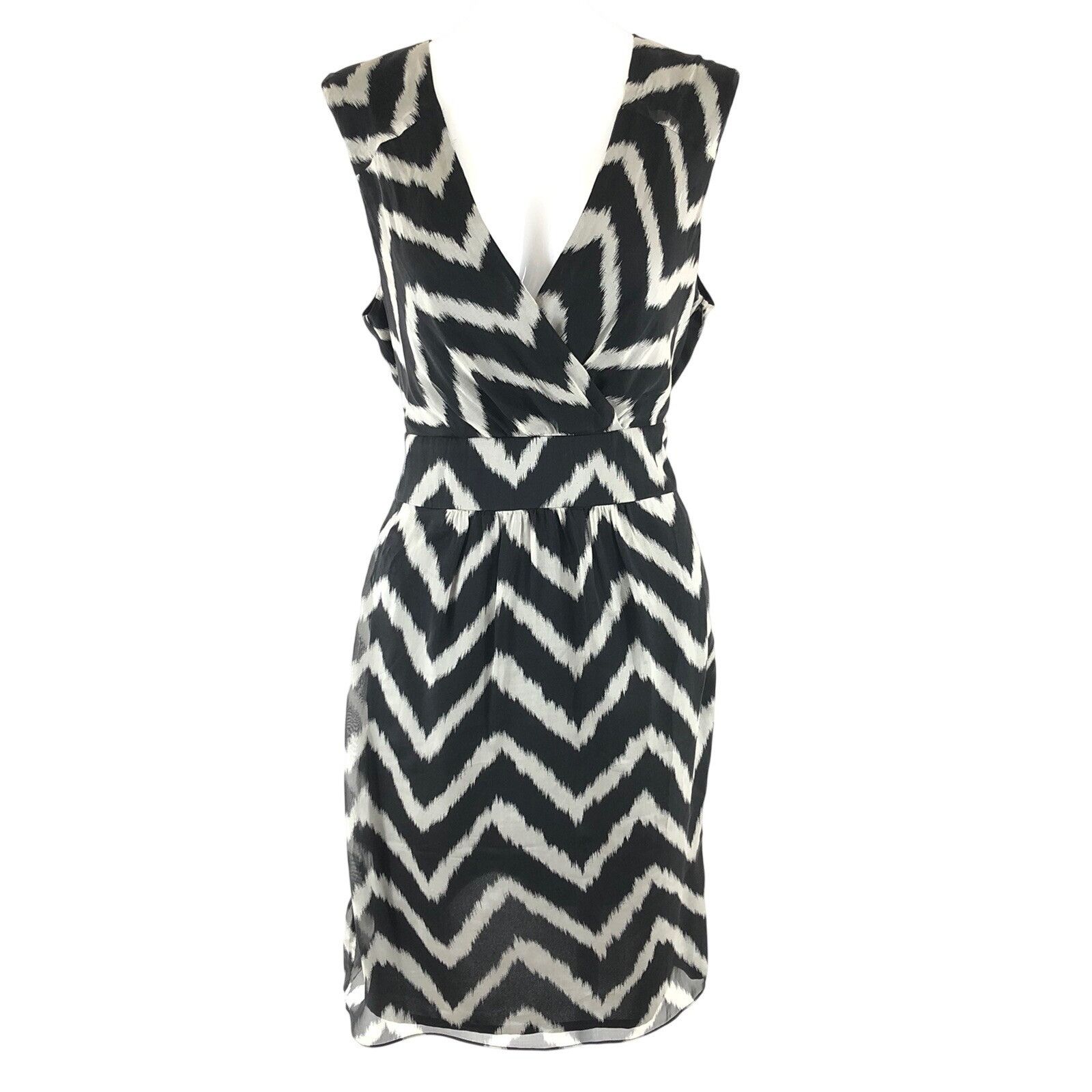STEFFEN SCHRAUT Steffen Schraut A Line Dress Silk Chevron Striped Gray Black Size M / US 6-8 / IT 42-44 - 1 Thumbnail