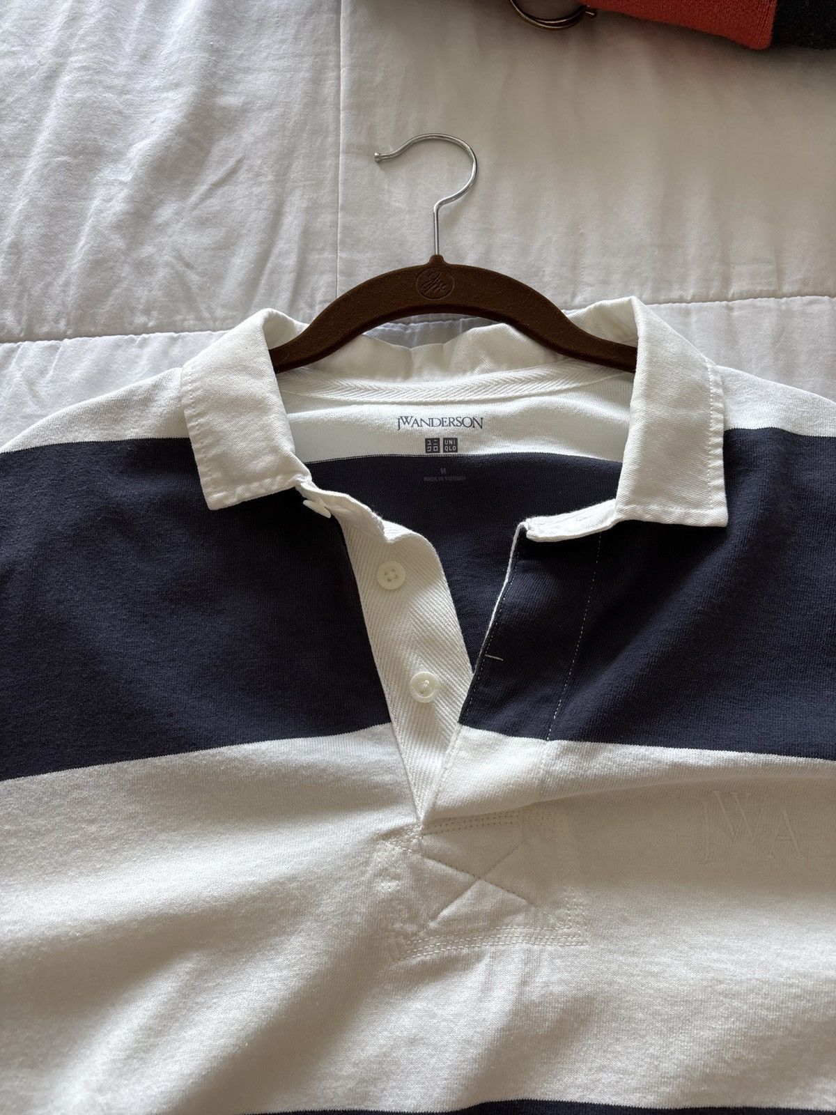 JW Anderson × Uniqlo JW Anderson x Uniqlo Striped Rugby Shirt – Navy/White (M) Size US M / EU 48-50 / 2 - 3 Thumbnail