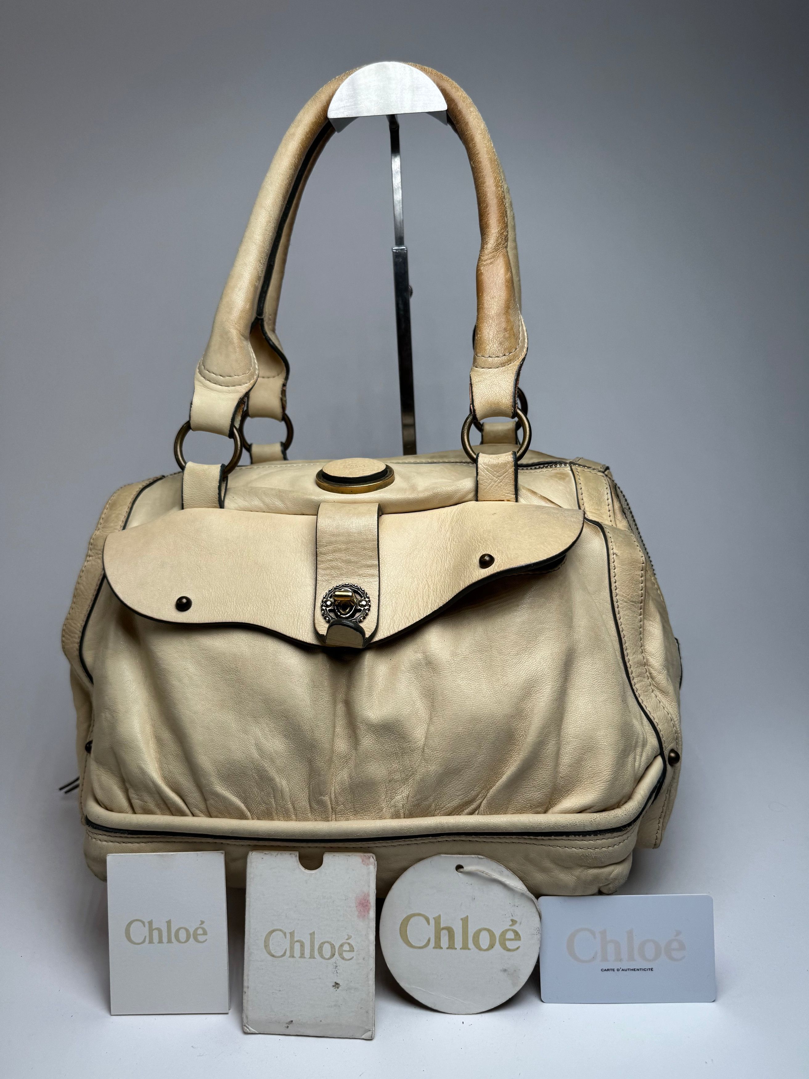 Chloe Vintage Leather Bag Beige Size ONE SIZE - 1 Thumbnail