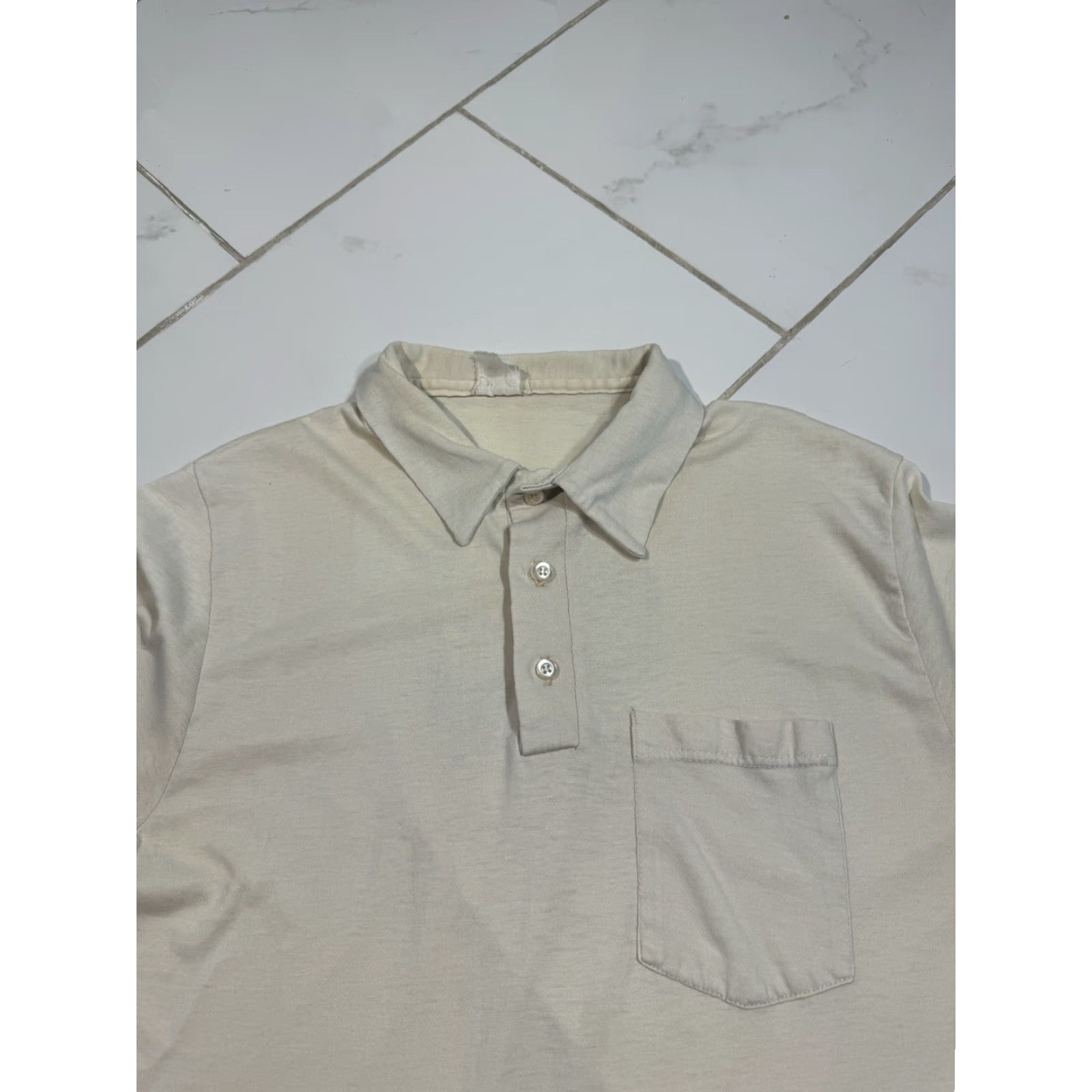 Vintage VINTAGE 70s WMNF Reggae Radio Tampa Bay White Polo Shirt Large Size US L / EU 52-54 / 3 - 5 Thumbnail