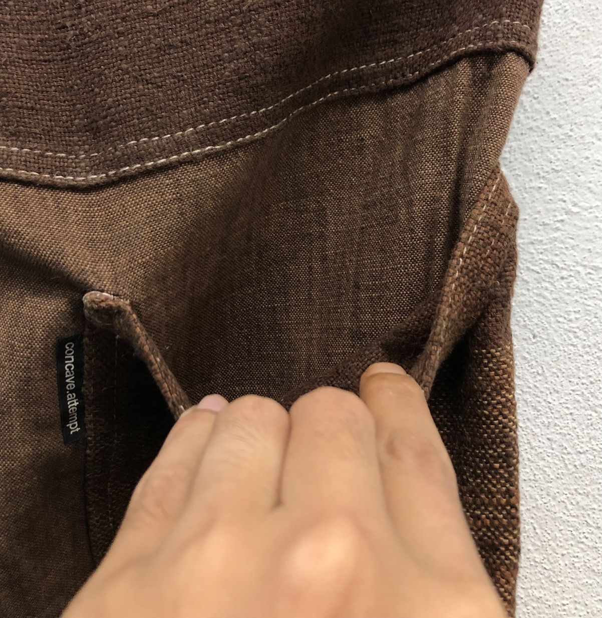 Japanese Brand CNCV concave attempt Brown Distressed Dye Cotton Pant SizeL Size US 35 - 9 Thumbnail