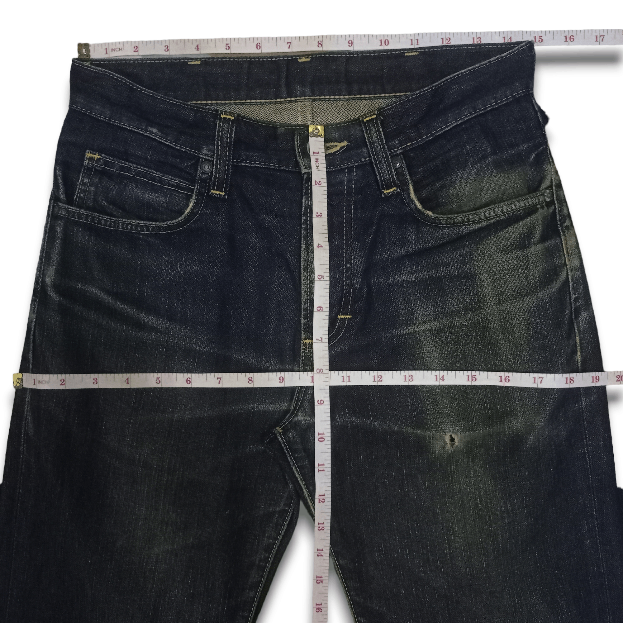 Wrangler Vintage Wrangler Mud Wash Indigo Ripped Style Jeans 29x33 Size US 29 - 10 Thumbnail