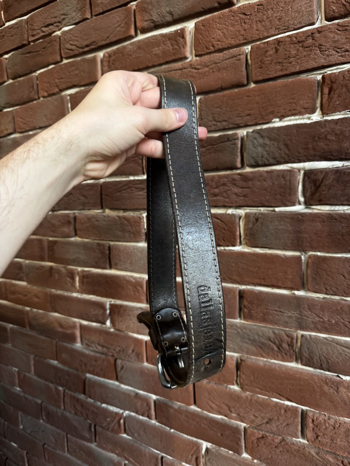 Japanese Brand Vintage Leather Brown Belt Avant Garde Punk Rock Metal Hype Size ONE SIZE - 5 Thumbnail