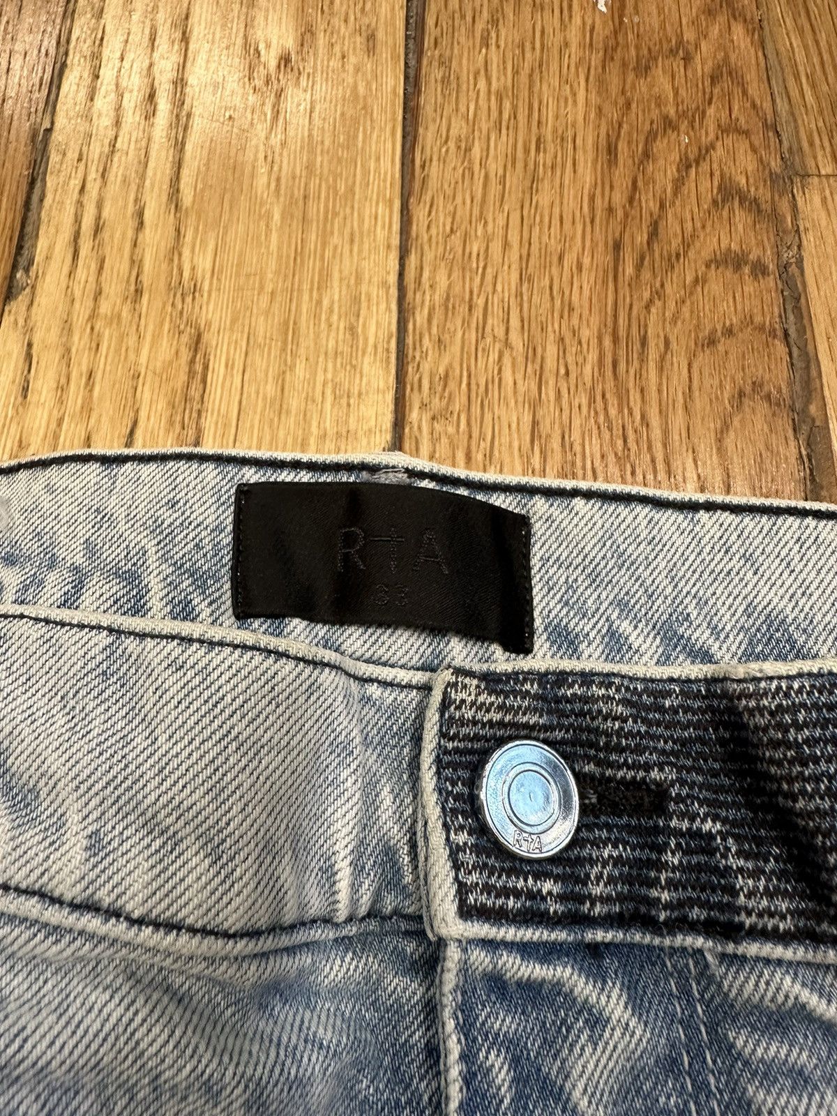 Rta Rta Rest In Peace Patch Washed Blue Denim Jeans Size 33 Size US 33 - 2 Thumbnail
