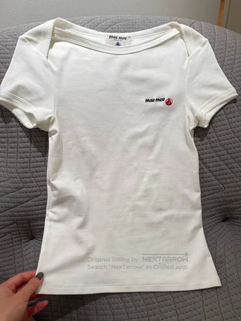 Miu Miu Miu Miu Size M Small sailboat joint short sleeve T-shirt ne Size M / US 6-8 / IT 42-44 - 2 Thumbnail