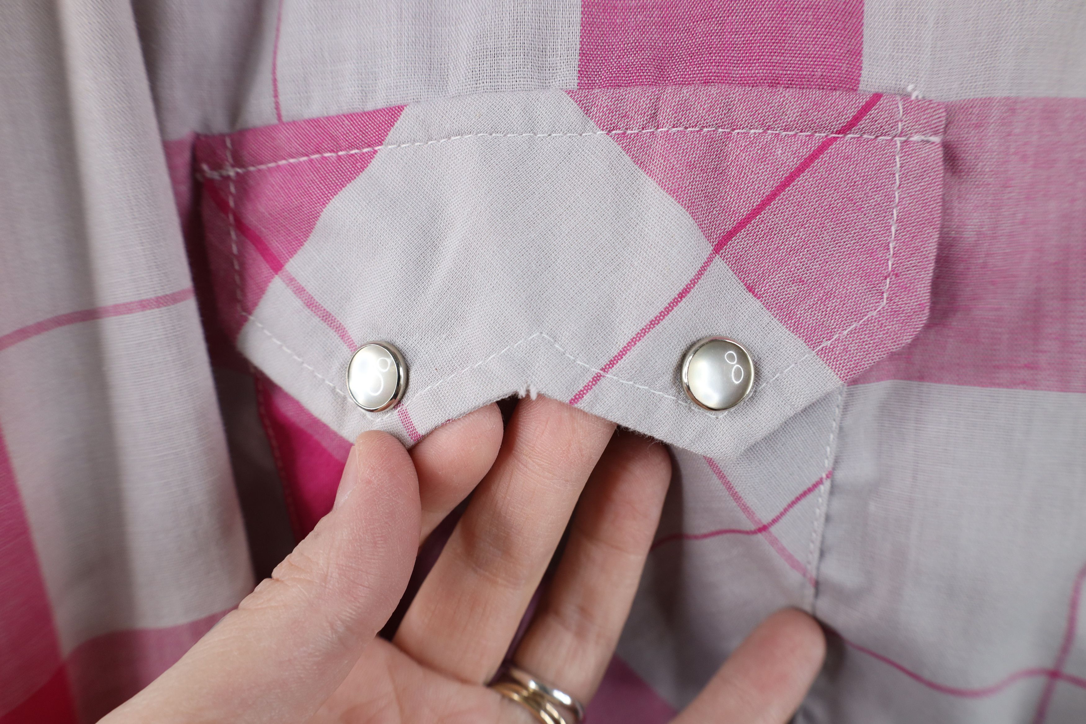 Vintage Vintage 70s Streetwear Rodeo Cowboy Snap Button Shirt Plaid Size US M / EU 48-50 / 2 - 4 Thumbnail
