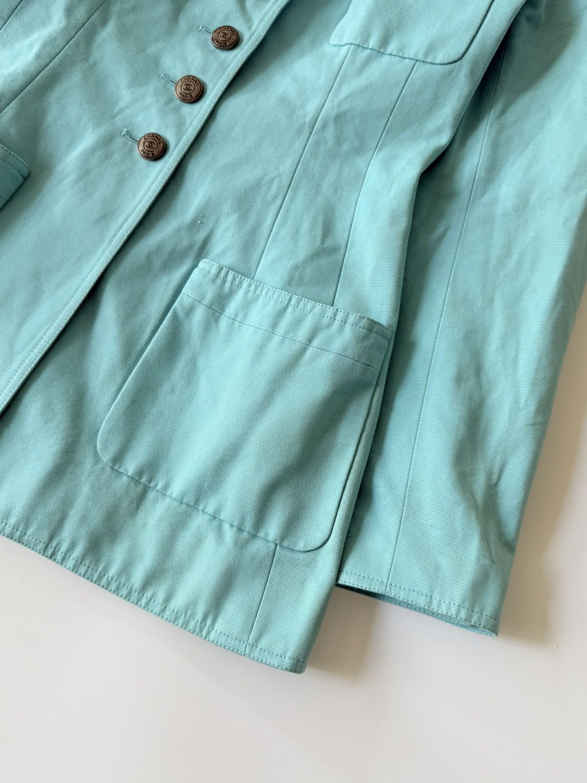 Chanel Chanel Boutique Vintage Tirquoise Cotton Blazer Size XS / US 0-2 / IT 36-38 - 6 Thumbnail