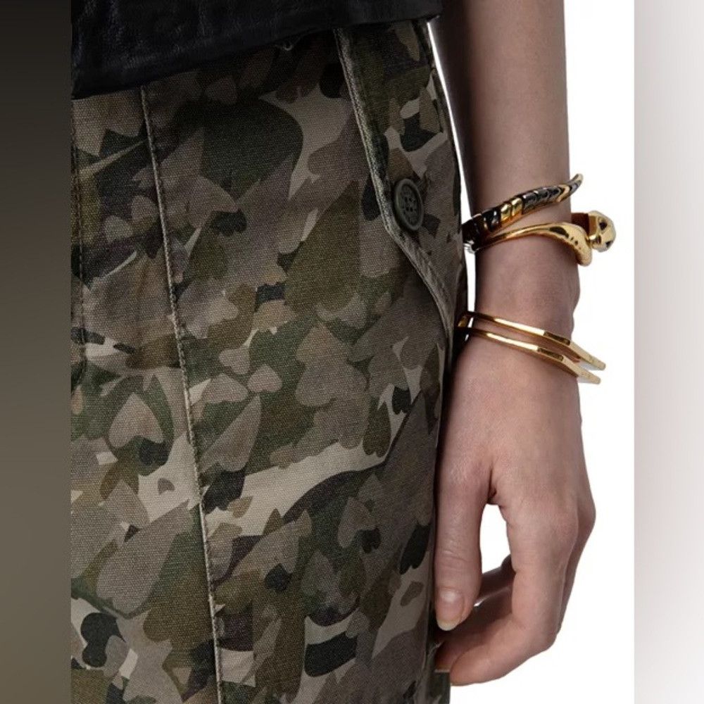 Zadig & Voltaire Zadig & Voltaire Pilote Camo Heart Print Cropped Combat Pan Size 28" / US 6 / IT 42 - 4 Thumbnail