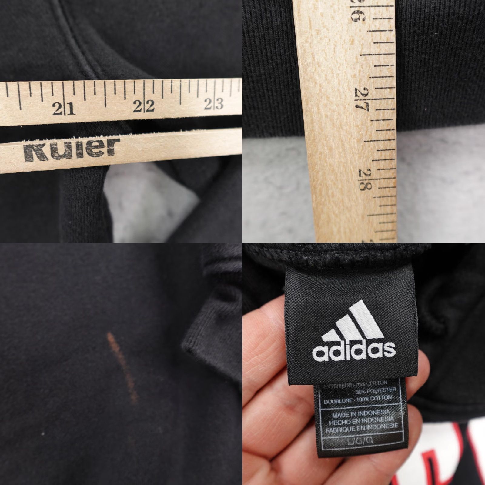 Adidas Adidas Hoodie Mens Large Black CITY Varsity Pullover Sweatshirt Sweater Size US L / EU 52-54 / 3 - 8 Thumbnail