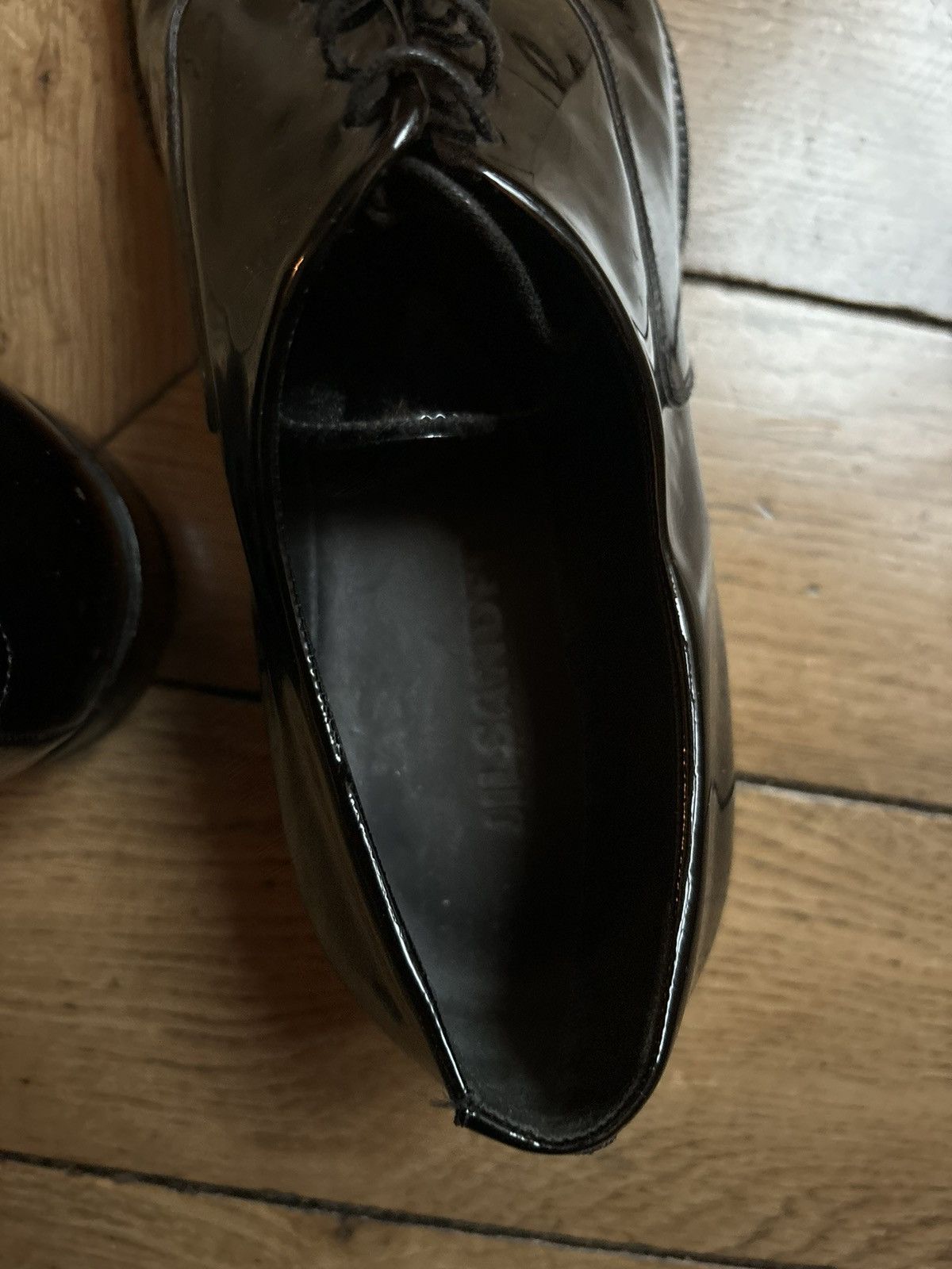 Jil Sander Jil Sander Patent Black Leather Derby Shoes Size US 9 / EU 42 - 15 Thumbnail