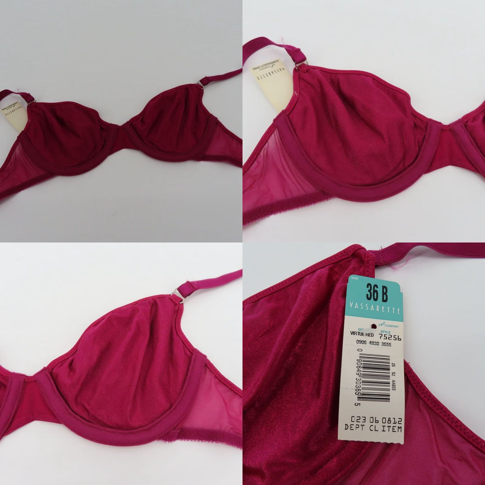 Vintage VINTAGE Vassarette Bra 36B Red Virtue 75256 Underwire T-Shirt No Padding NWT Womens Girls Ladies Mens Size ONE SIZE - 8 Thumbnail
