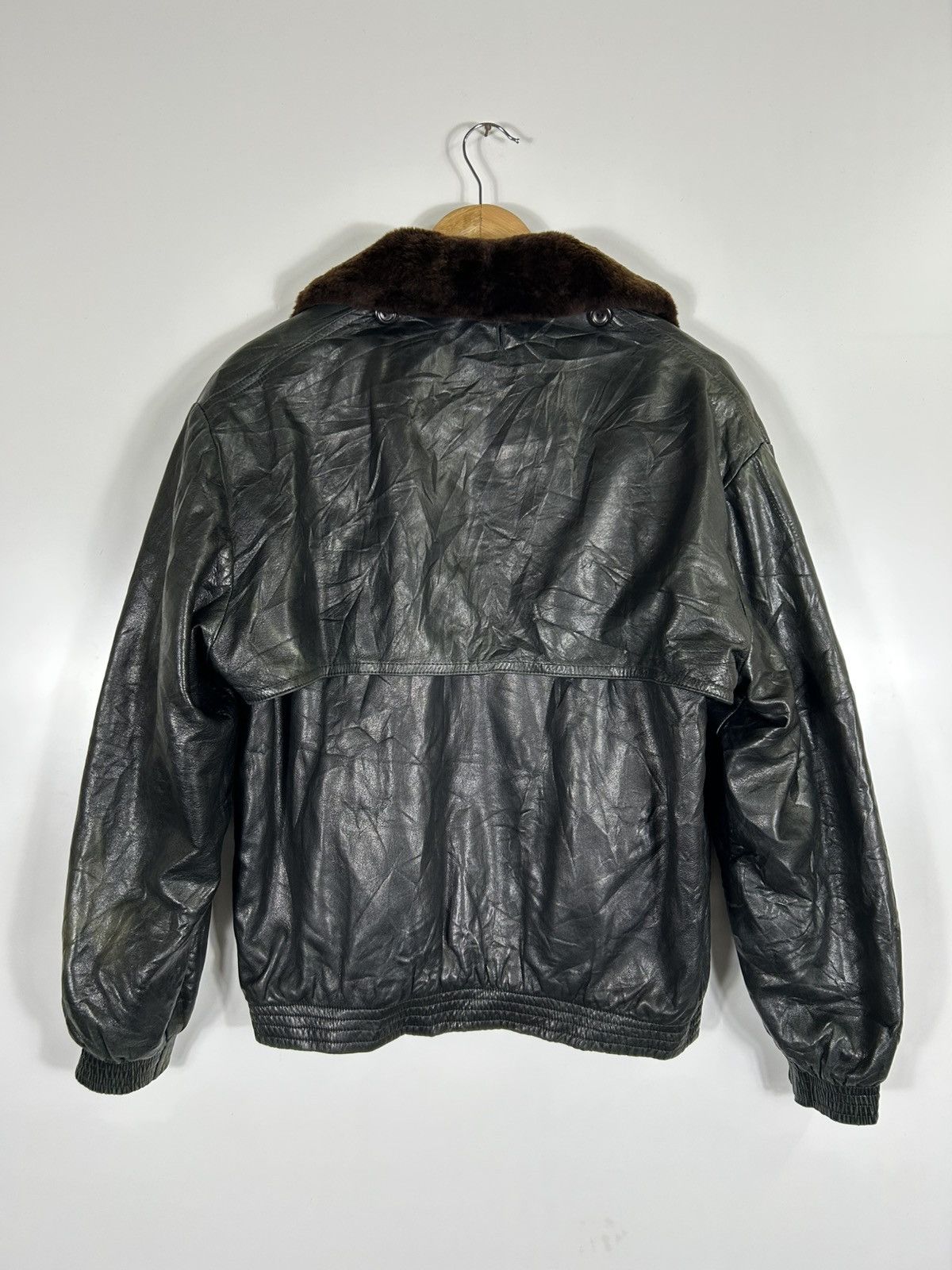 Leather ⚡️Vintage David Goodman Fur Collar Faded Leather Jacket Size US M / EU 48-50 / 2 - 12 Thumbnail