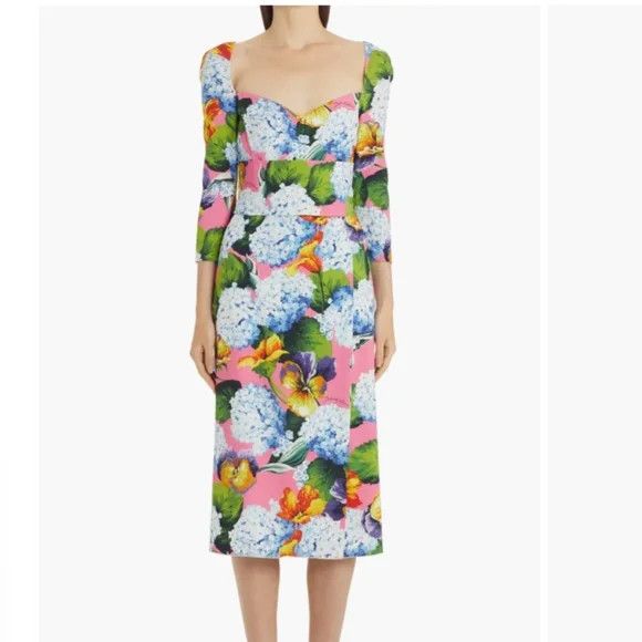 Dolce & Gabbana Dolce & Gabbana Hydrangea Print Dress - NEW WITH TAGS Size S / US 4 / IT 40 - 6 Thumbnail
