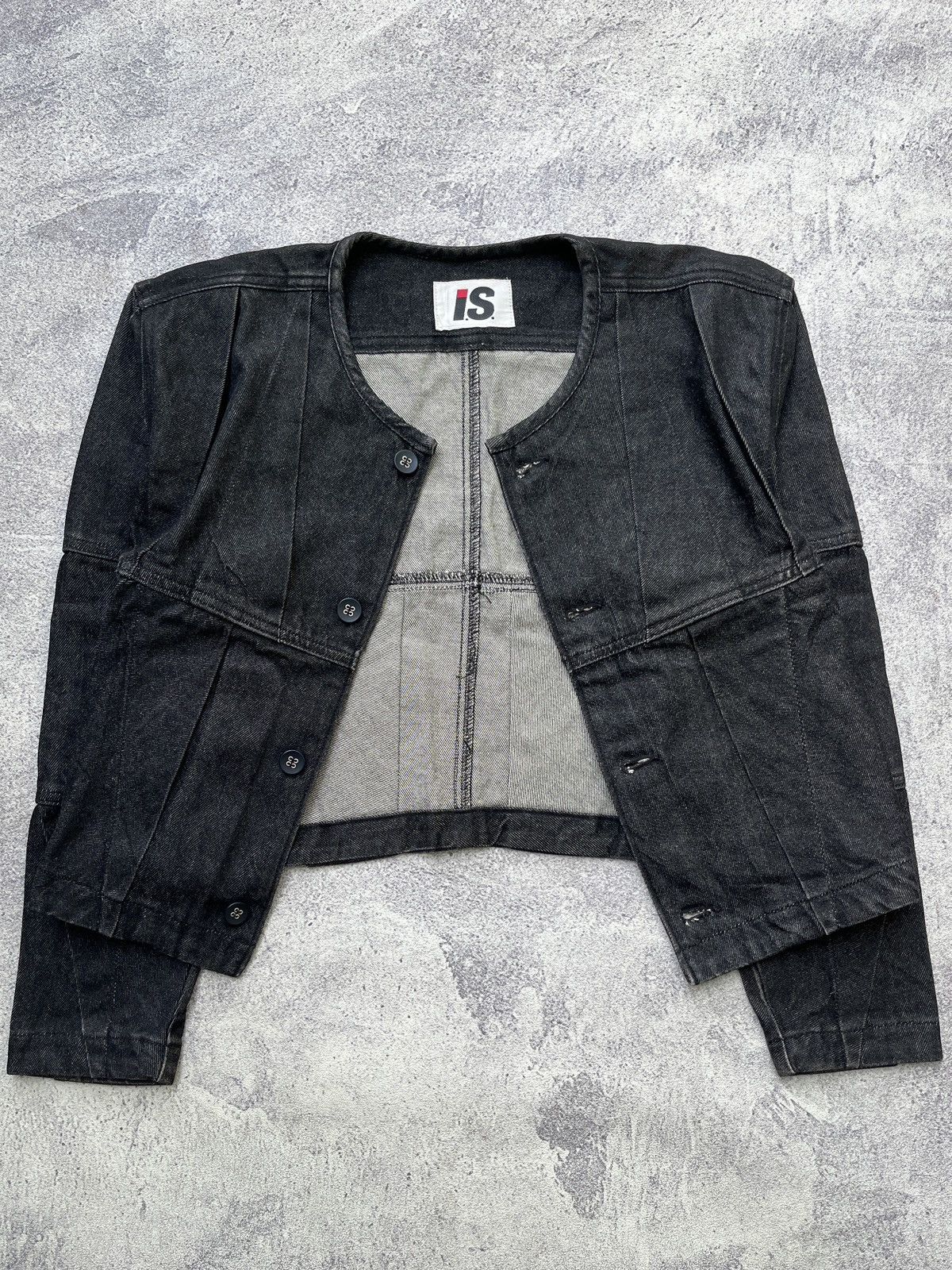 Issey Miyake 80’s Issey Miyake Sport Paneled Denim Cardigan Size US M / EU 48-50 / 2 - 2 Thumbnail