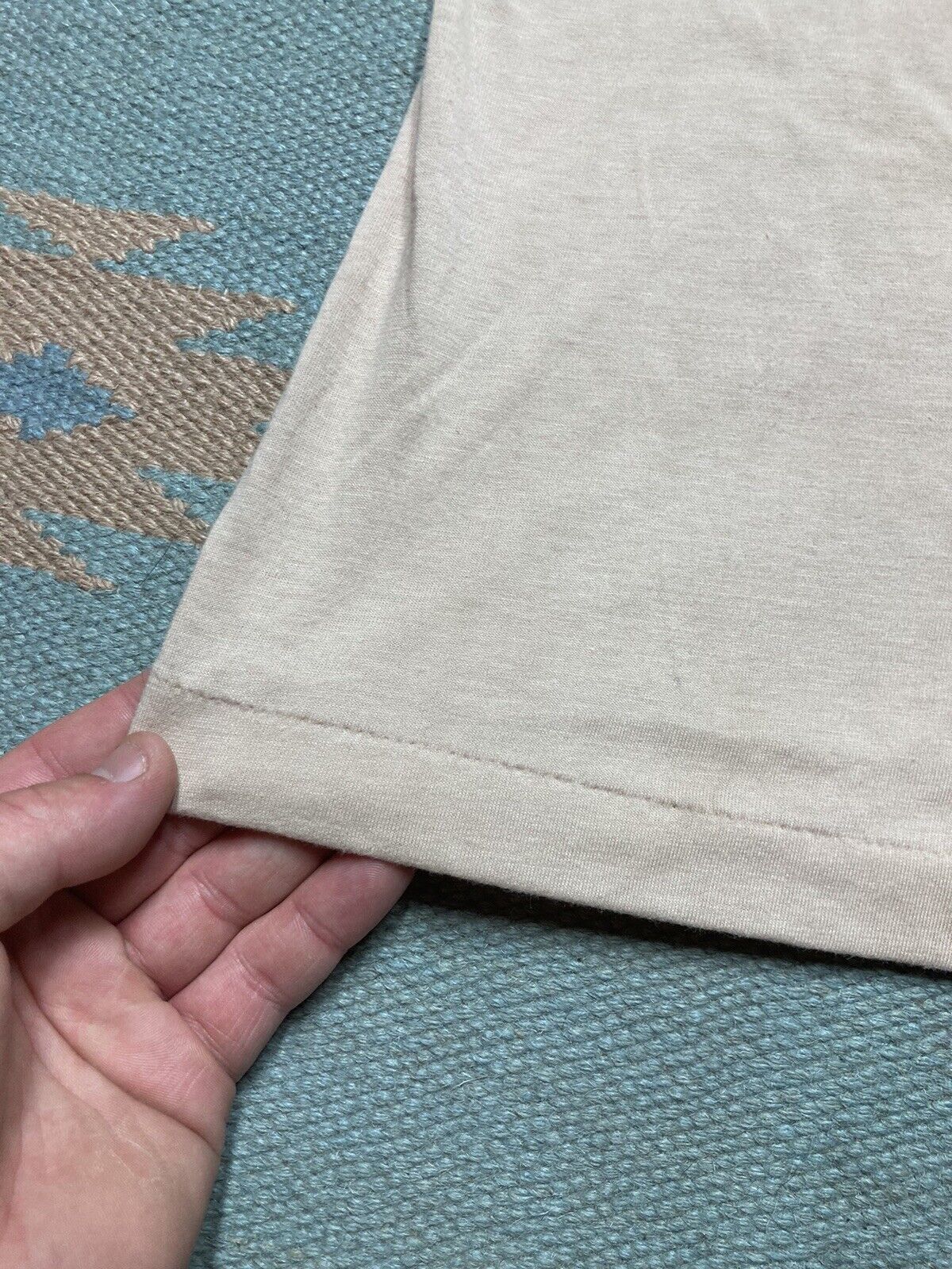 Vintage VTG 70s cotton polo shirt short sleeve soft thin beige M Size US M / EU 48-50 / 2 - 2 Thumbnail