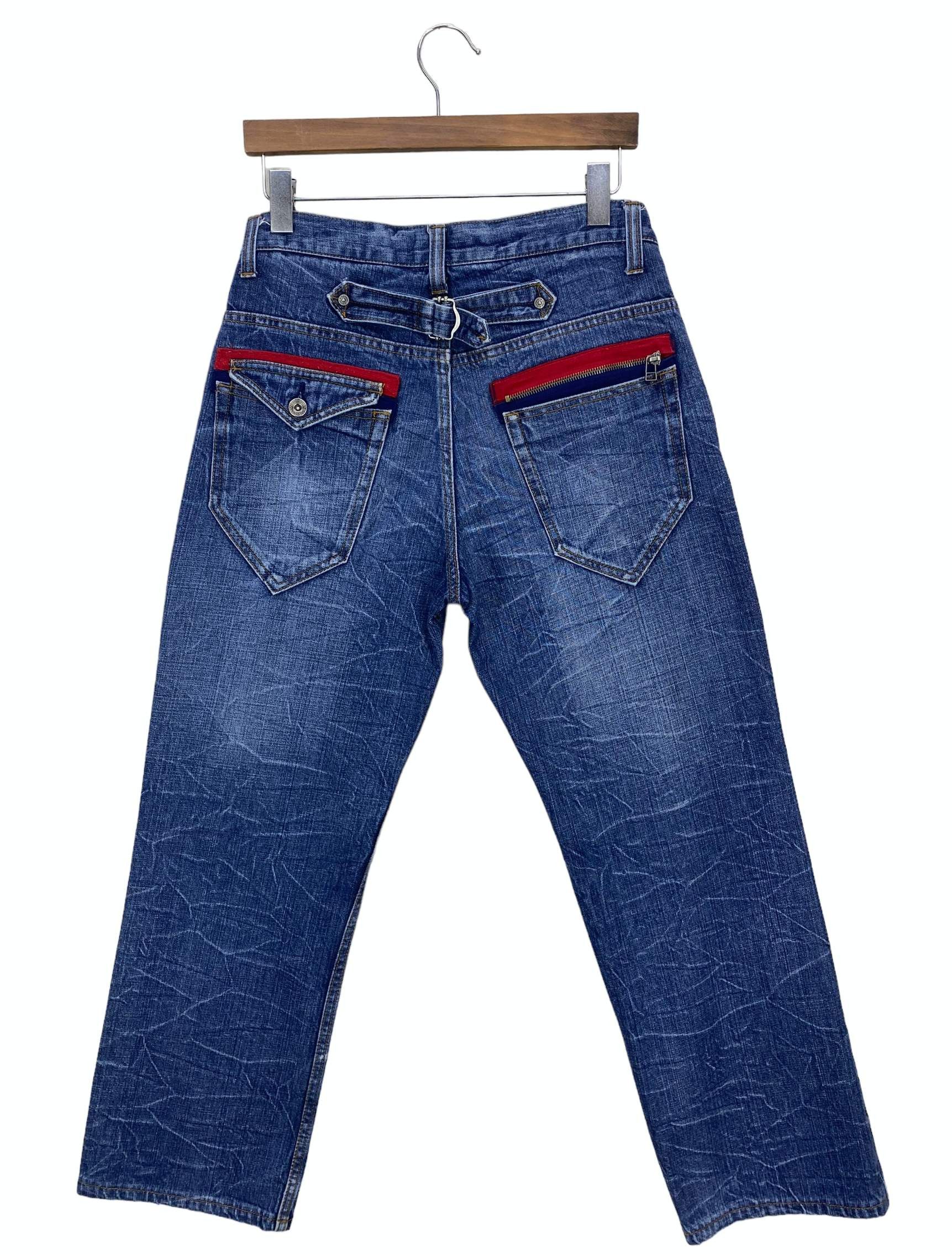 Japanese Brand Nylaus Distressed Buckle Back Denim Goth Punk Jeans Size US 31 - 1 Thumbnail