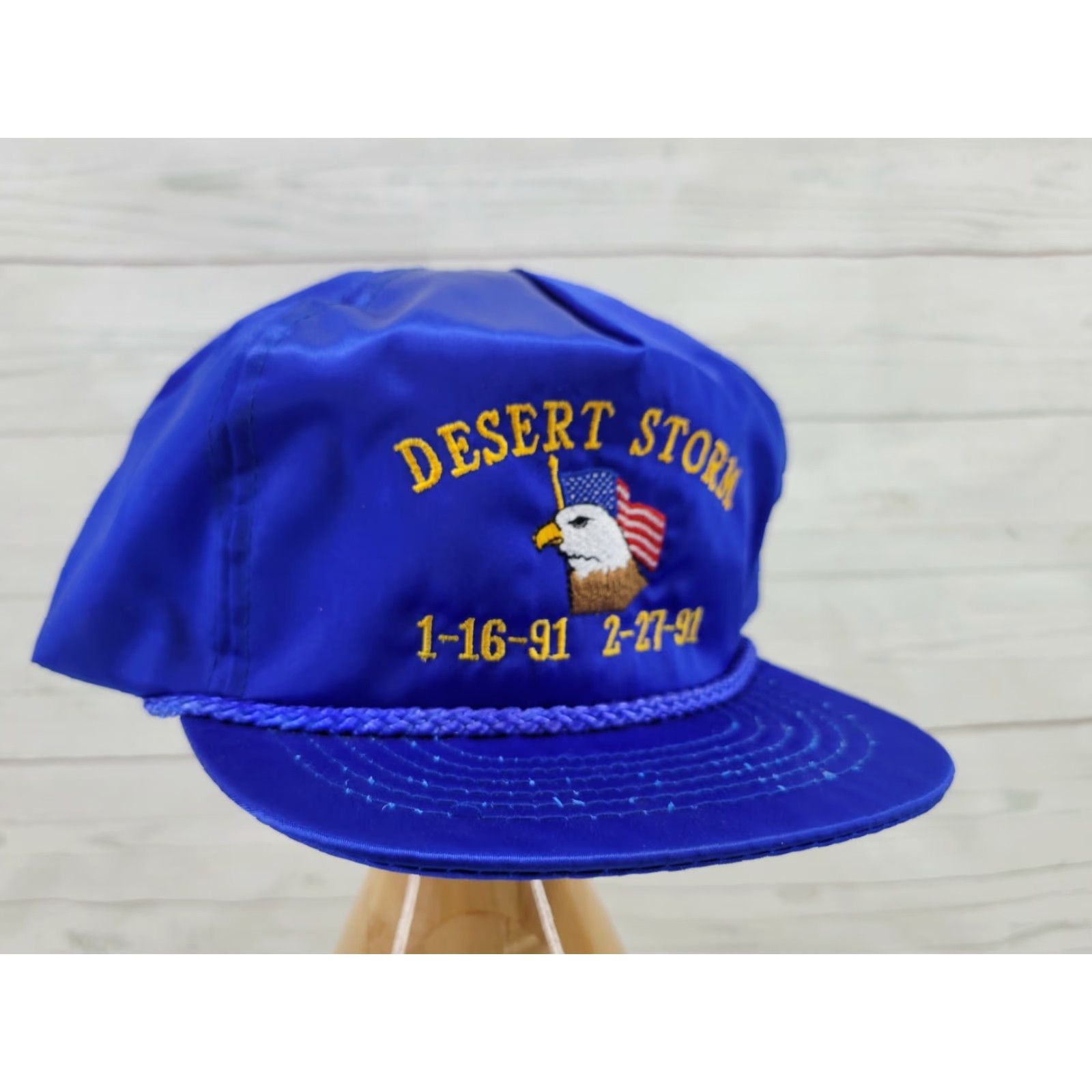 Vintage VINTAGE Operation Desert Storm Flag Foam Snapback Hat Made in USA Mens Snapback Navy Blue Size ONE SIZE - 2 Thumbnail