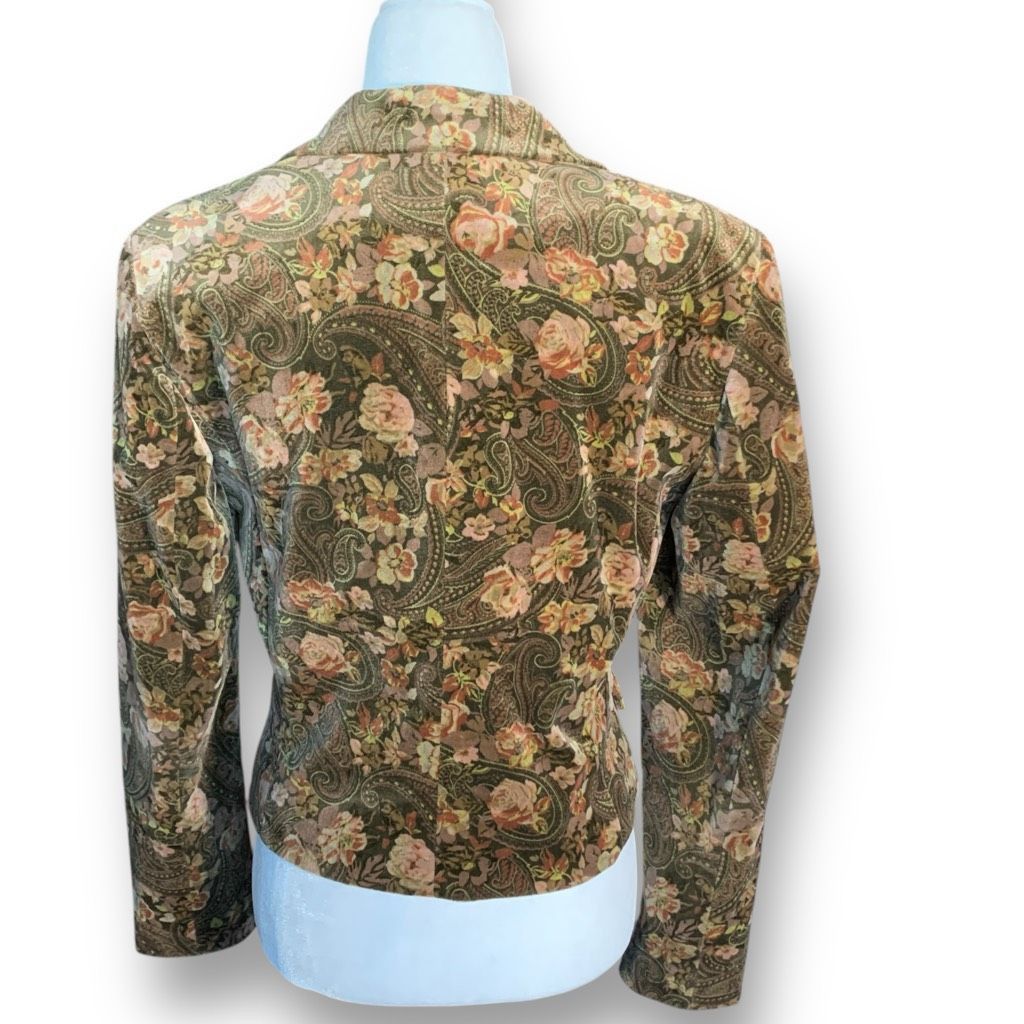 Vintage Vintage Brown Dark Floral Paisley Tailored Blazer Jacket Siz Size L / US 10 / IT 46 - 4 Thumbnail